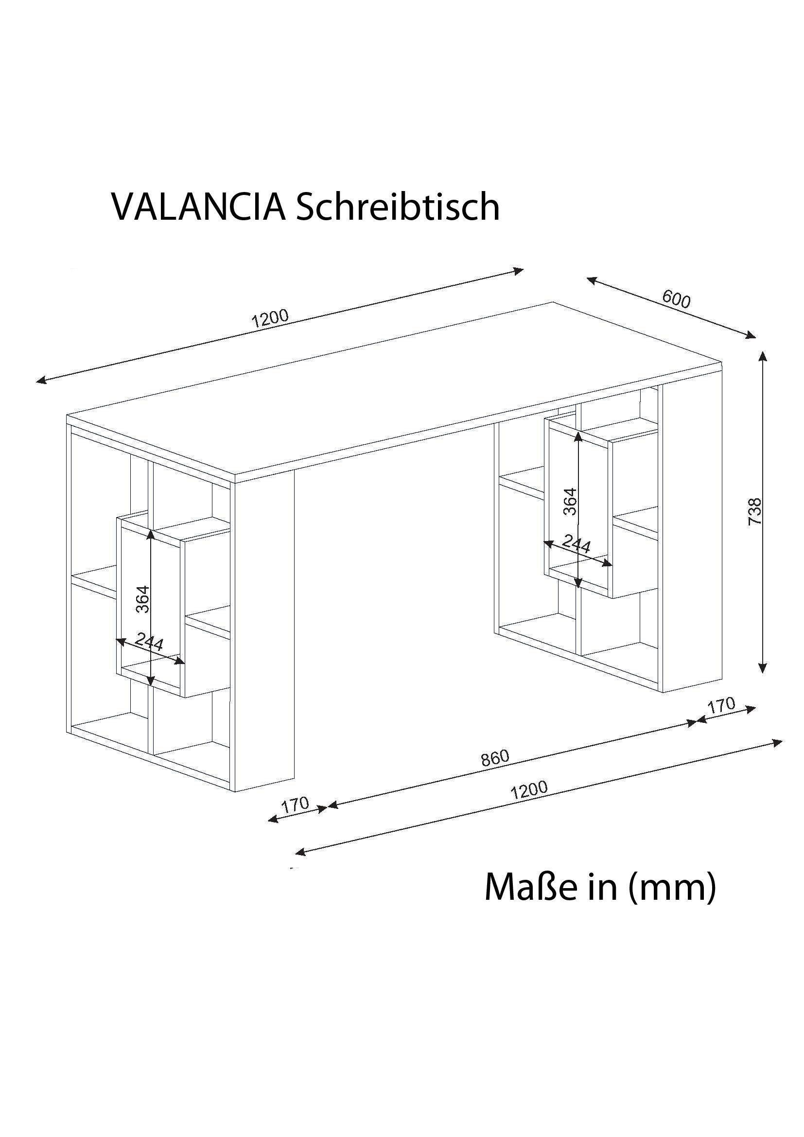 moebel17 Schreibtisch Schreibtisch Valancia Weiß günstig online kaufen