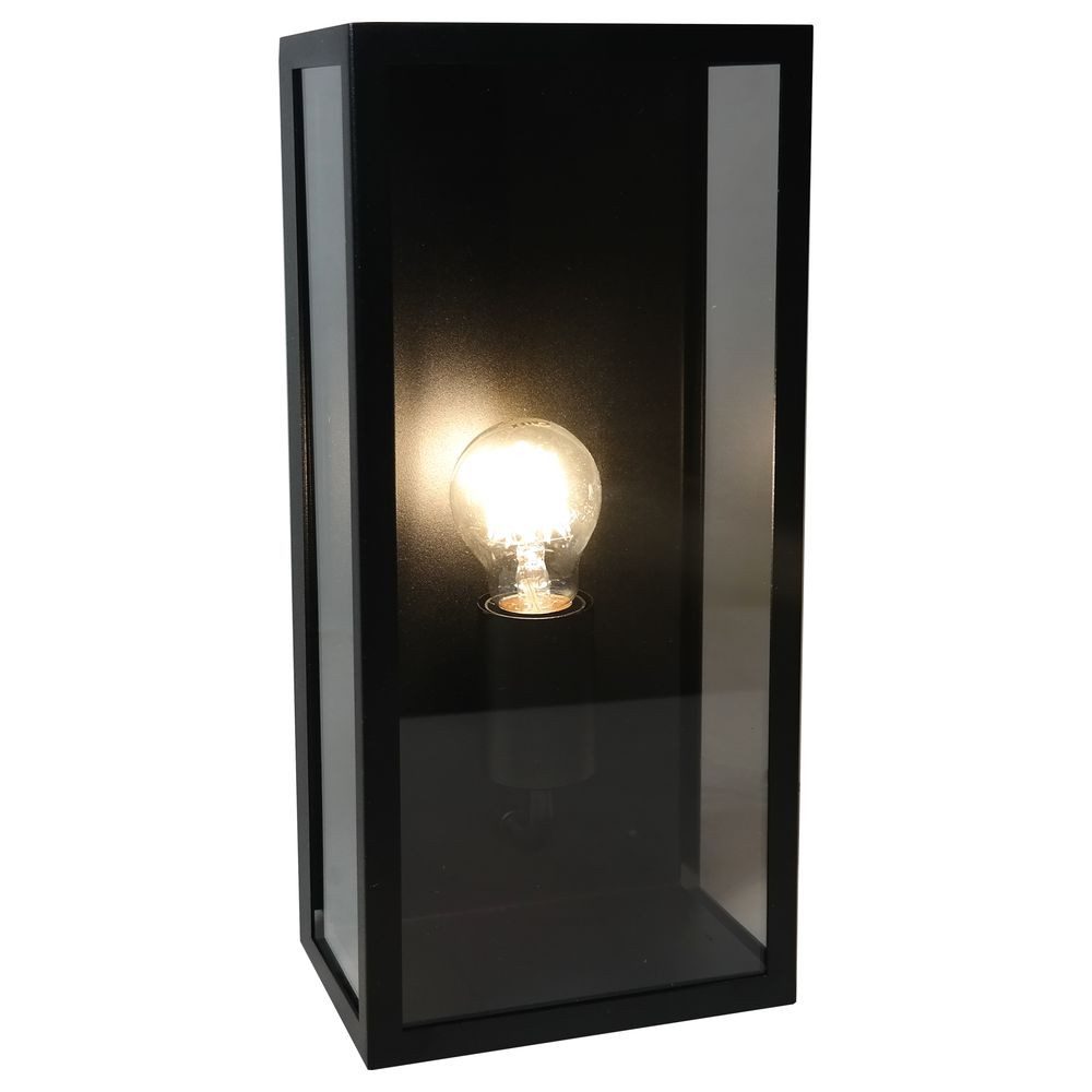 famlights Außen-Wandleuchte famlights, Außenwandleuchte Marvin aus Stahl in Schwarz E27 IP44