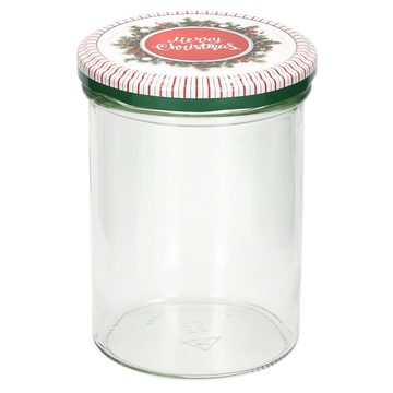 MamboCat Einmachglas 50er Set Sturzglas 435 ml To 82 Merry Christmas Deckel incl Rezeptheft, Glas