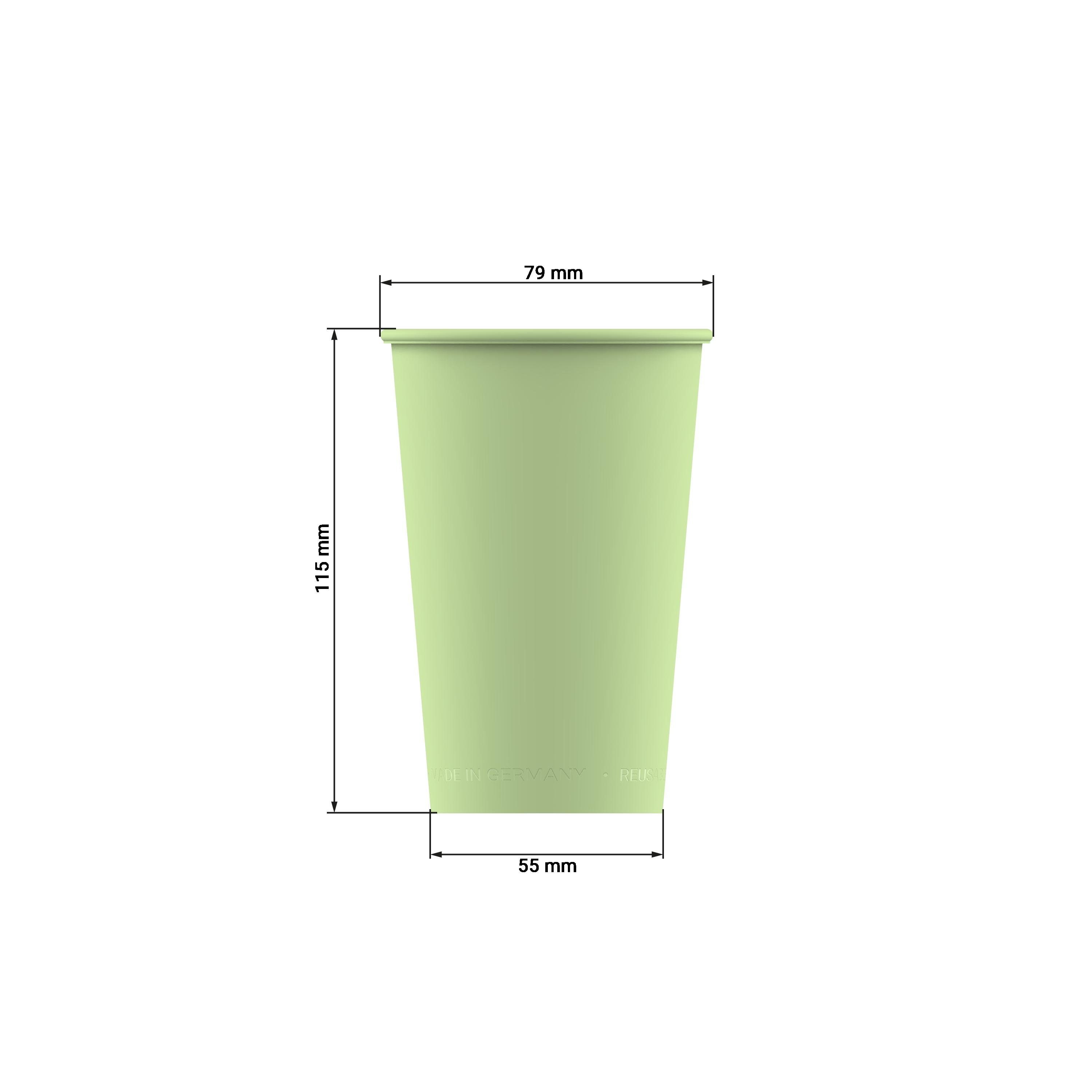 elasto Becher ToGo 300 ml Mehrwegbecher 100% recyclebar Trinkbecher BPA-frei, Made in Germany, Heißgetränke, mit Deckelverschluss, Spülmaschinenfest