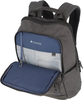 travelite Rucksack Meet, 41 cm, anthrazit, Arbeitsrucksack Schulrucksack 15,6-Zoll Laptopfach Volumenerweiterung