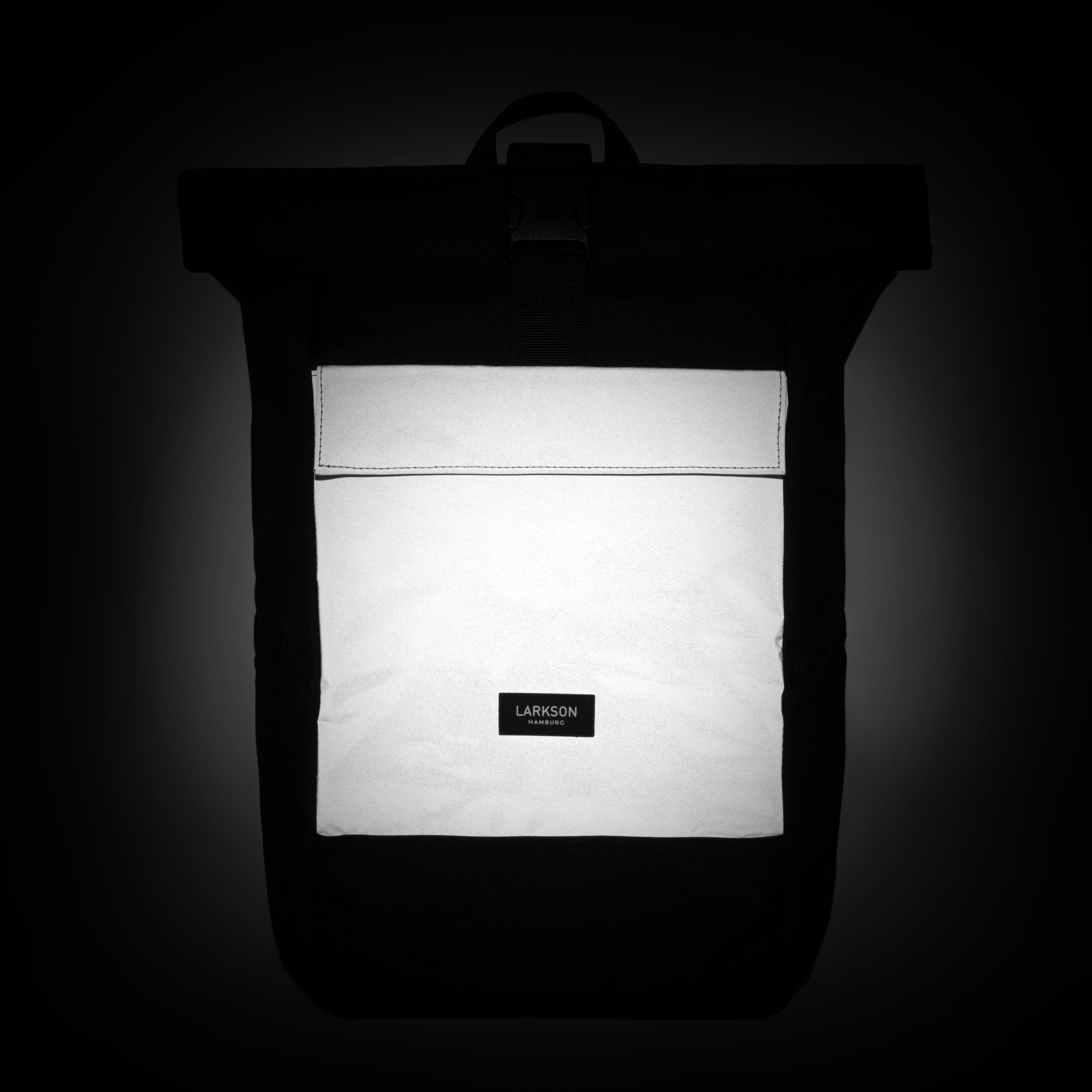 LARKSON Cityrucksack No 4 Reflective Laptop Rolltop Damen Herren Groß, Wasserabweisend