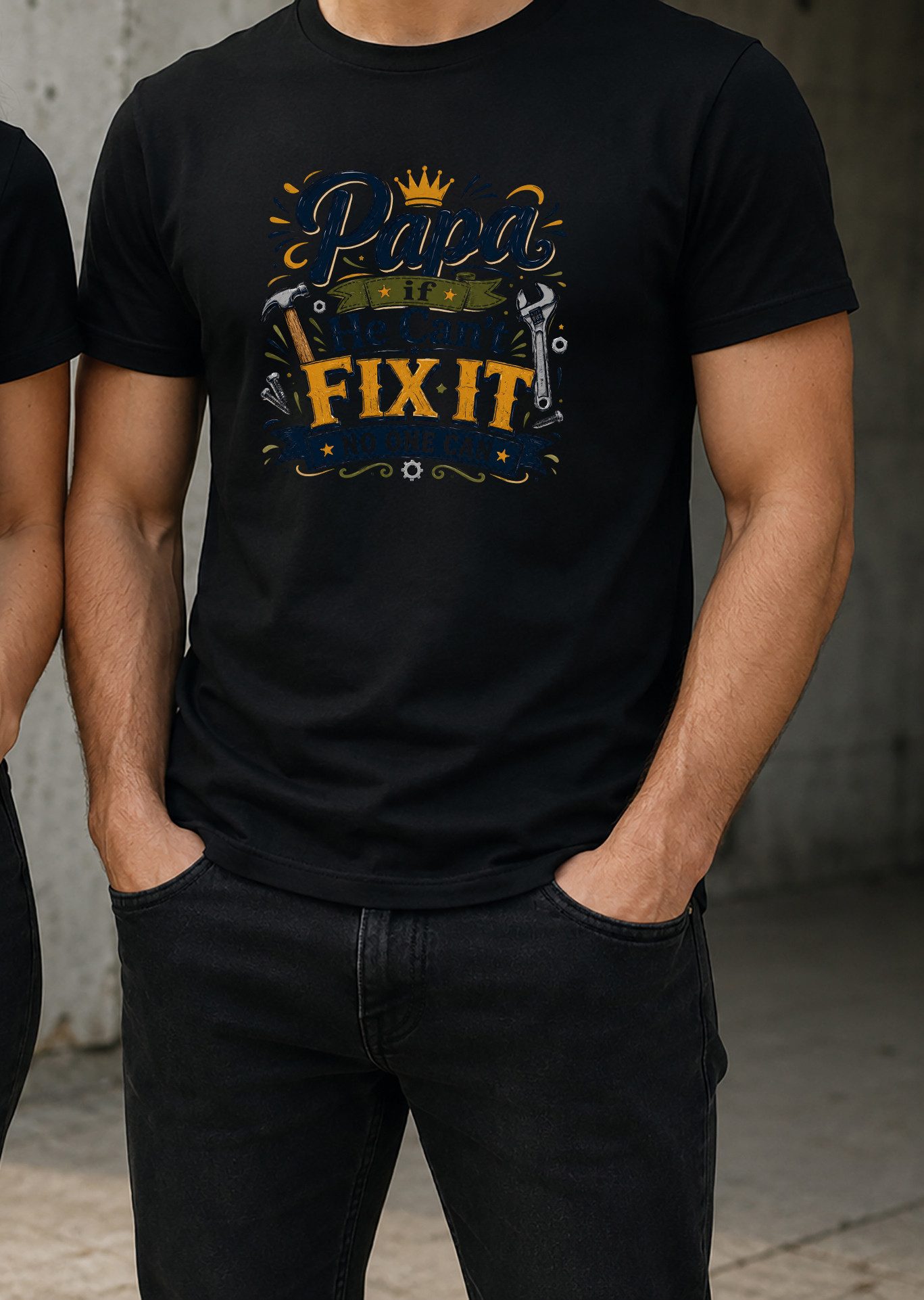 MyDesign24 T-Shirt Papa if he can´t fix it - Sprüche Shirt Vatertag T-Shirt schwarz kurzarm Regular Fit i827