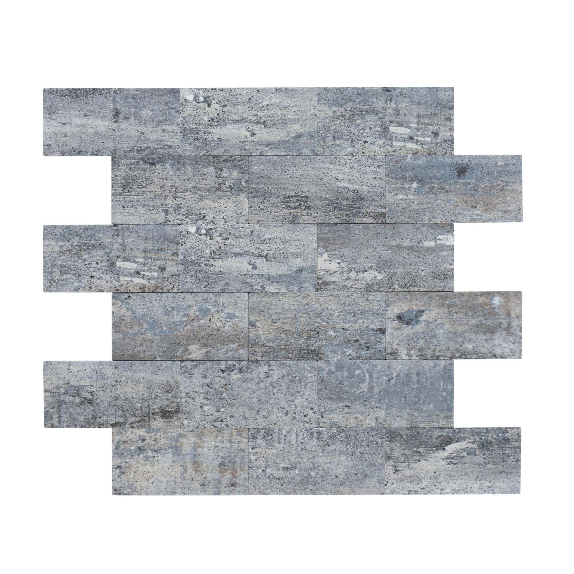 Dalsys Wandpaneel 1m² 11 Stück selbstklebend, (Blaugrau Marmoroptik Steinoptik, 11-tlg., Wandfliese) feuchtigskeitsbeständig, einfach montiert, hochwertiges Material