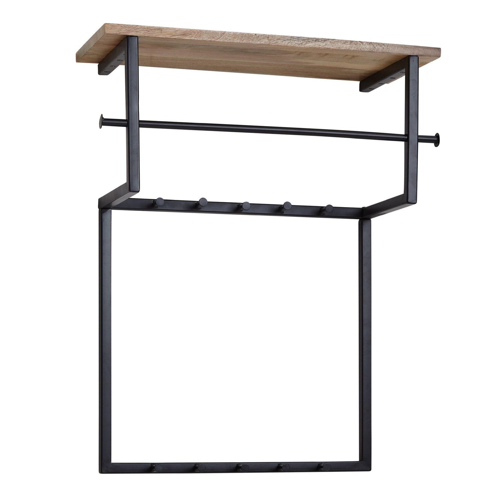 moebelfaktor Wandgarderobe Bjursas, Mango Massivholz, Breite 60 cm, mit Ablage, braun, Garderobenleiste