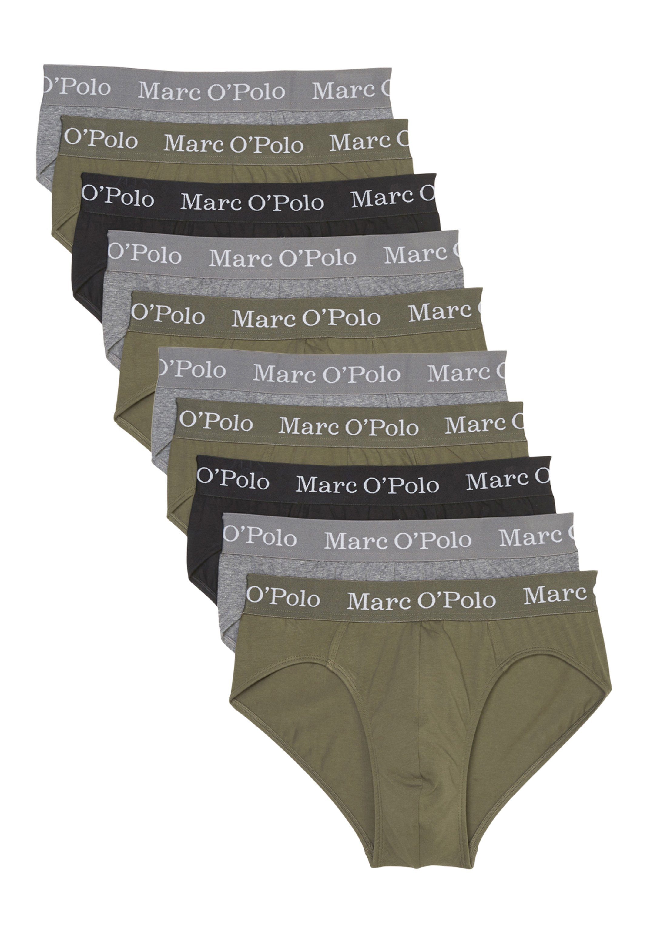 Marc O'Polo Slip 10er Pack Elements Organic Cotton (Spar-Set, 10-St) Slip / Unterhose - Baumwolle - Ohne Eingriff - Black/Beetle/Grey Melange