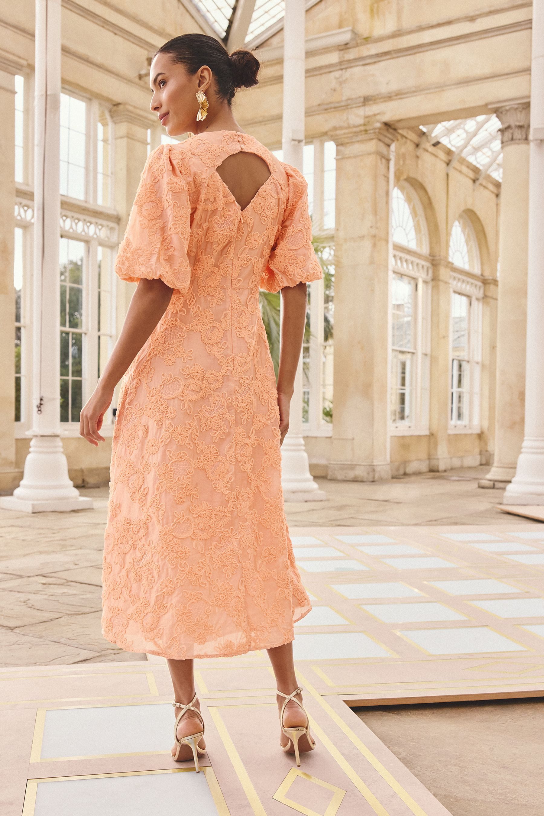 Love & Roses Midikleid Love & Roses Strukturiertes Midikleid, Regular (1-tlg)