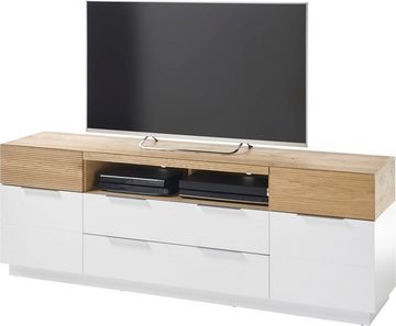 MCA furniture Sideboard Dubai, weiß Matt mit Absetzungen in Eiche