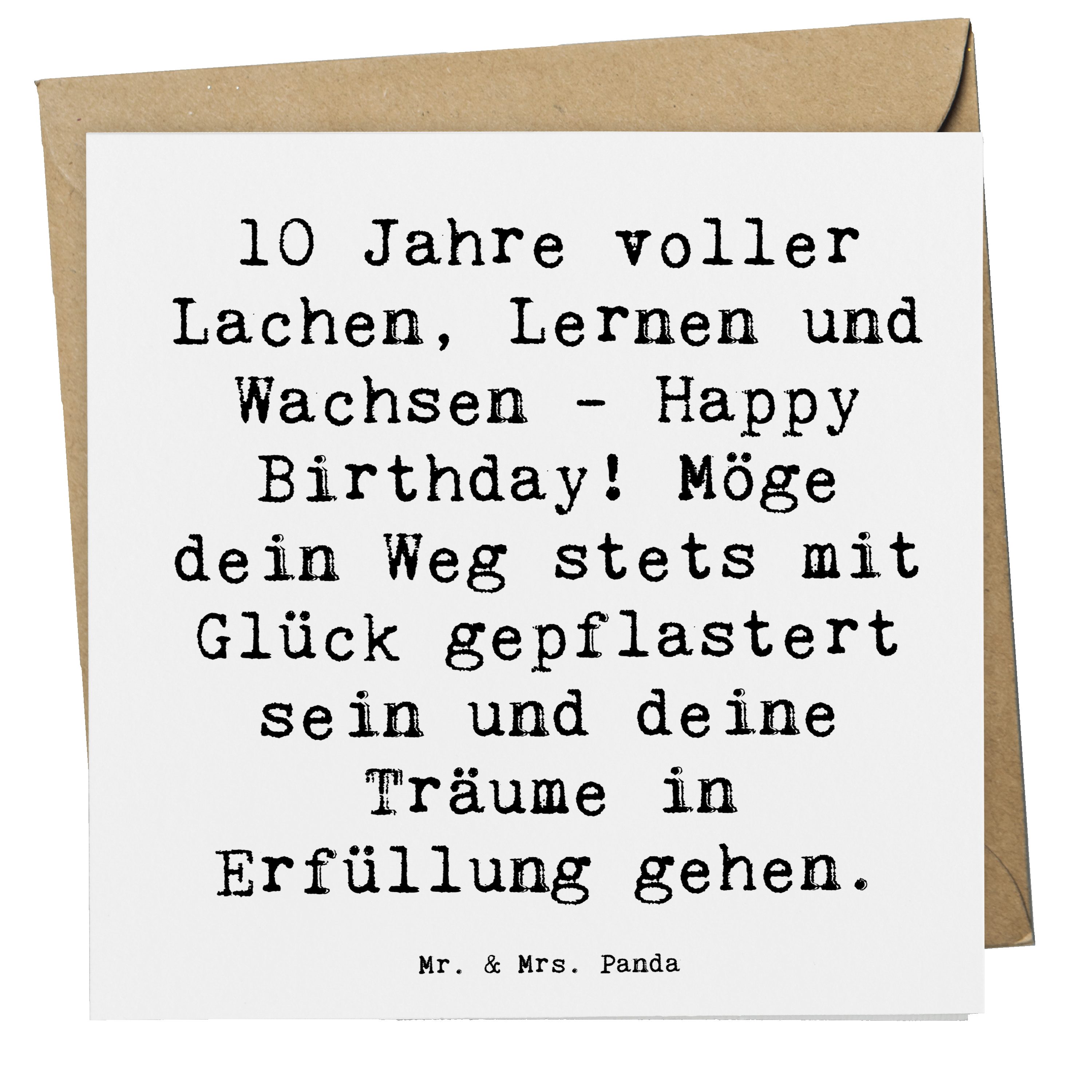 Grußkarte 10. Geburtstag Feier - Weiß - Geschenk, Erfüllung, Klappkarte, Freund