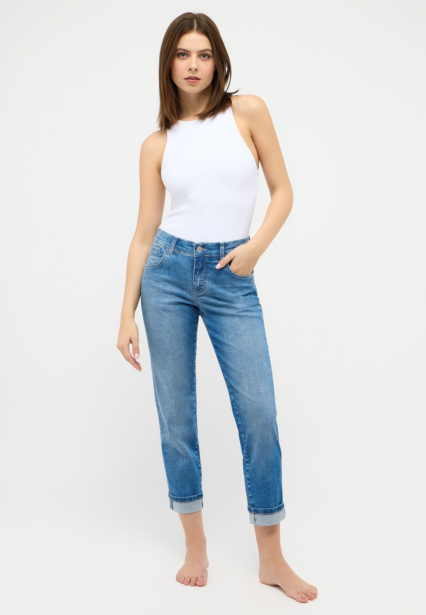 ANGELS 5-Pocket-Jeans "DARLEEN CROP TU RIBBON" günstig online kaufen