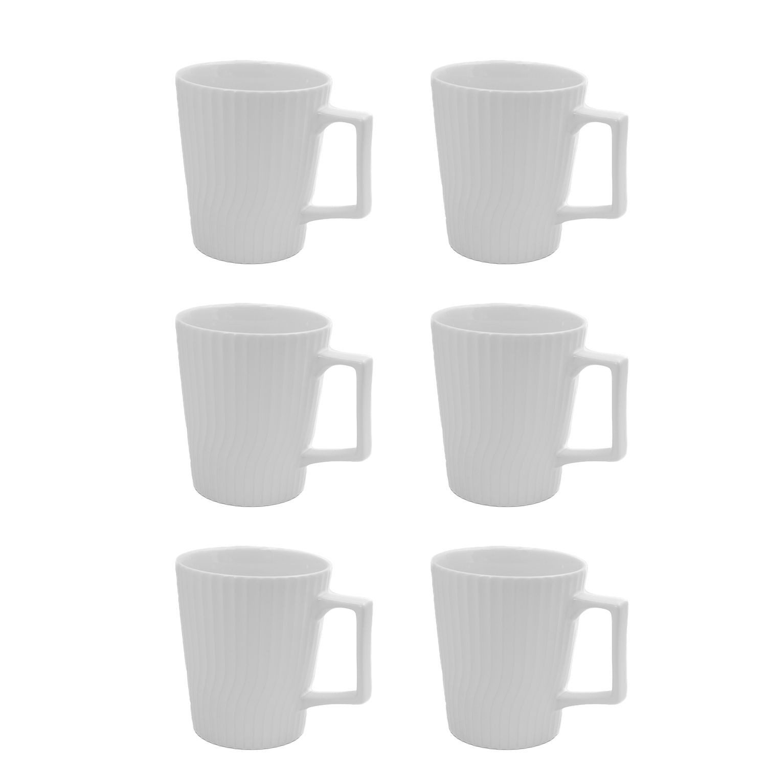 Intirilife Tasse, Keramik, Kaffee Tee Tasse 400 ml 12.5 x 7.1 / 9.4 x 10.5 cm gerilltes Muster
