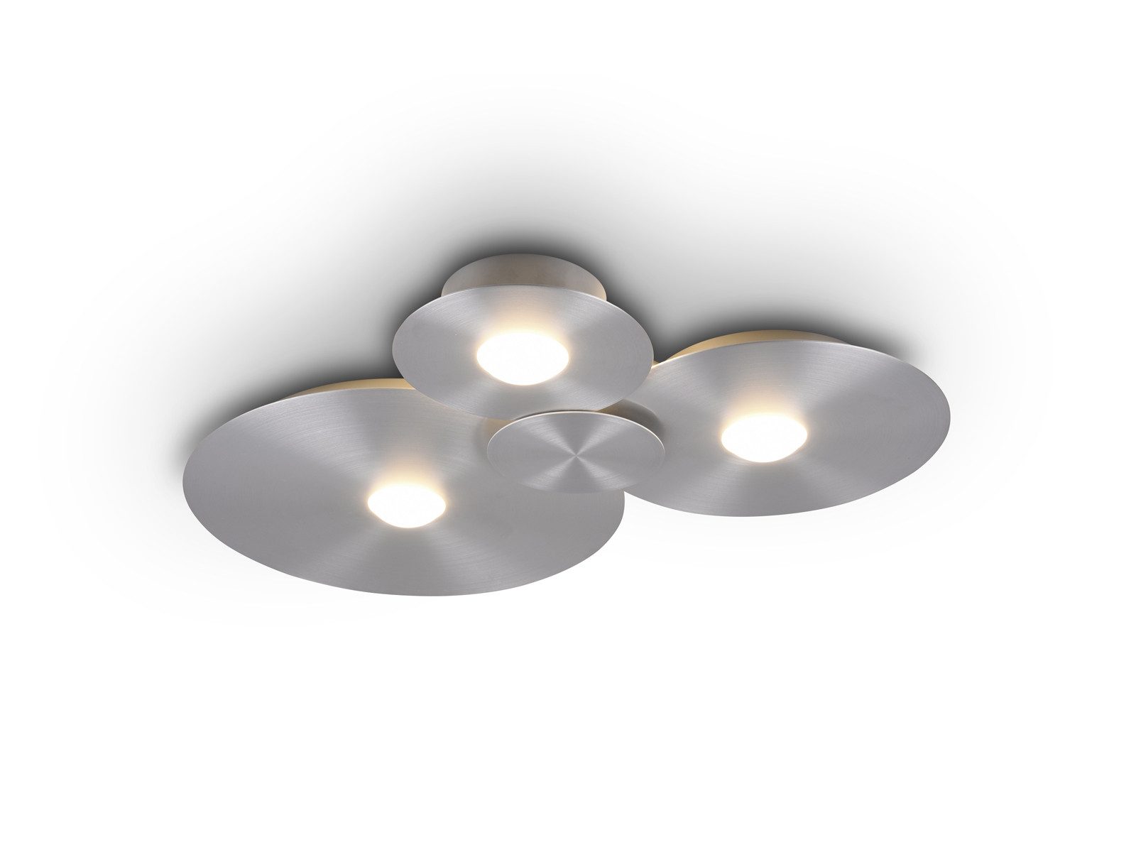 Reality Leuchten LED Deckenleuchte flach mit 3 LED-Ringen, Metall, B: 69cm, LED fest integriert, Warmweiß, LEDs getrennt schaltbar