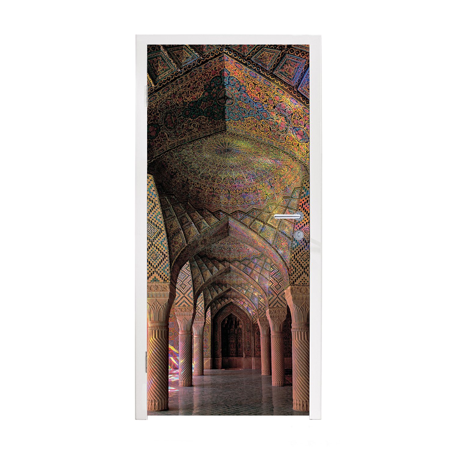 MuchoWow Türtapete Architektur - Farben - Stein - Gebäude - Regenbogen, Matt, bedruckt, (1 St), Fototapete für Tür, Türaufkleber, 75x205 cm