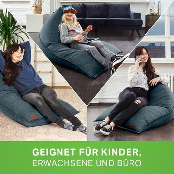 Green Bean Sitzsack Triangle (Indoor XXL Sitzsack 150x100x100cm mit EPS-Perlen Füllung -, Kuschelig Weich Waschbar), Bodenkissen Liegekissen Sitzkissen Chillkissen Liegekissen