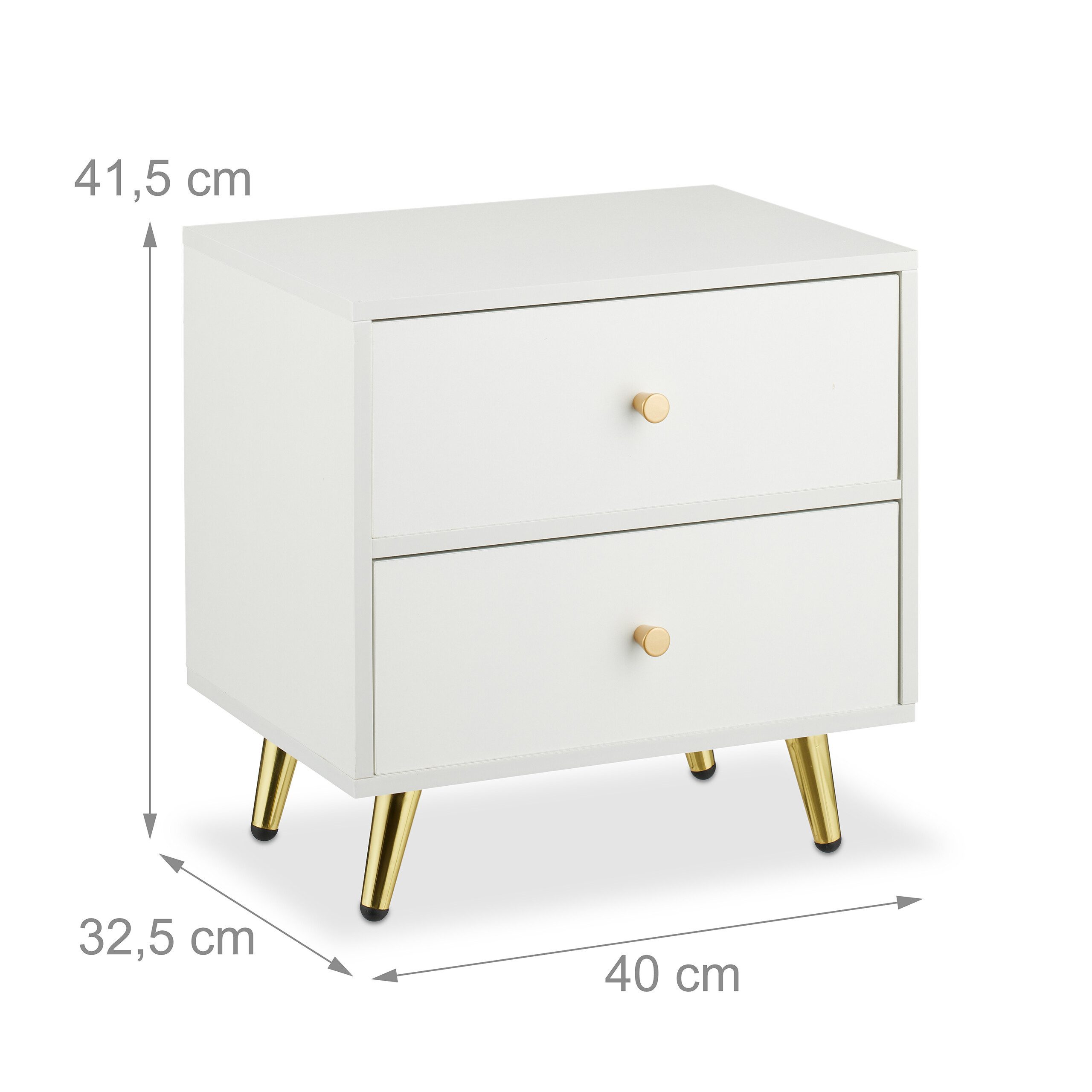 relaxdays Nachttisch goldene Beine (2er Set, 2-St., 2er Pack), 2er Pack – Bild 4 von 5