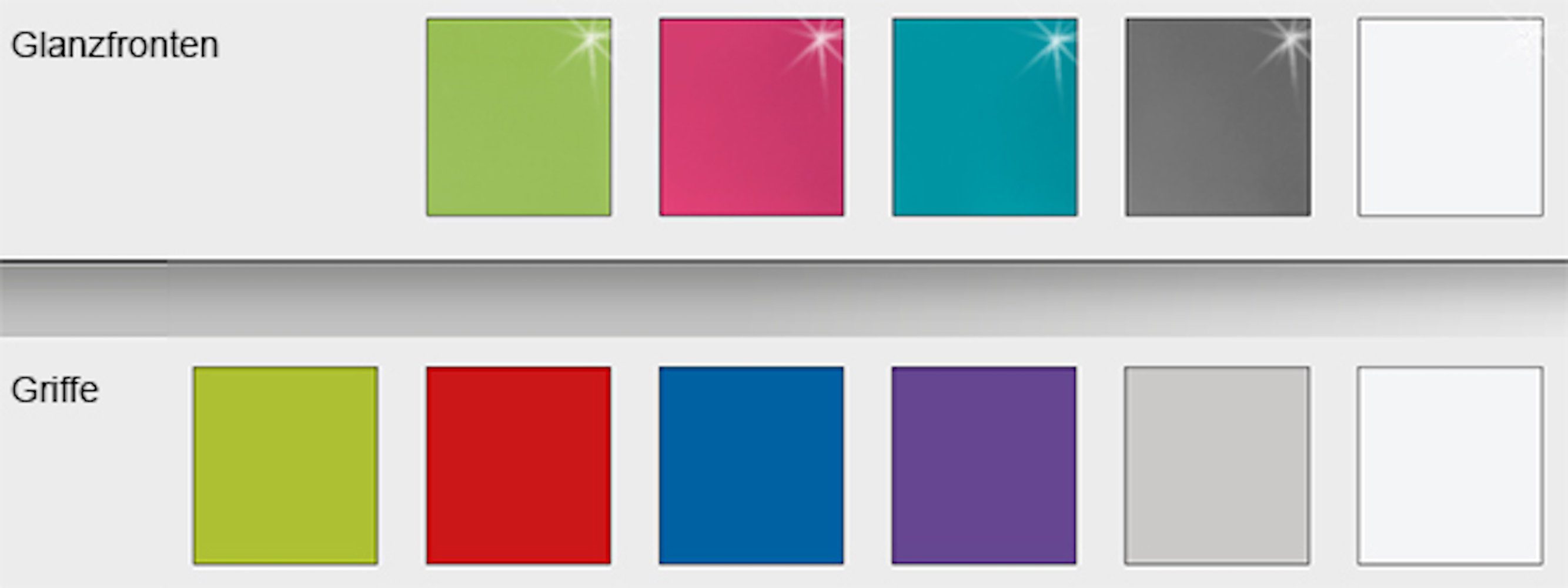 Frontfarbe Guliver, Farbe Griffe Schubkasten Schreibtisch & glänzend 120cm wählbar mit Feldmann-Wohnen 1 1-türig rosa der