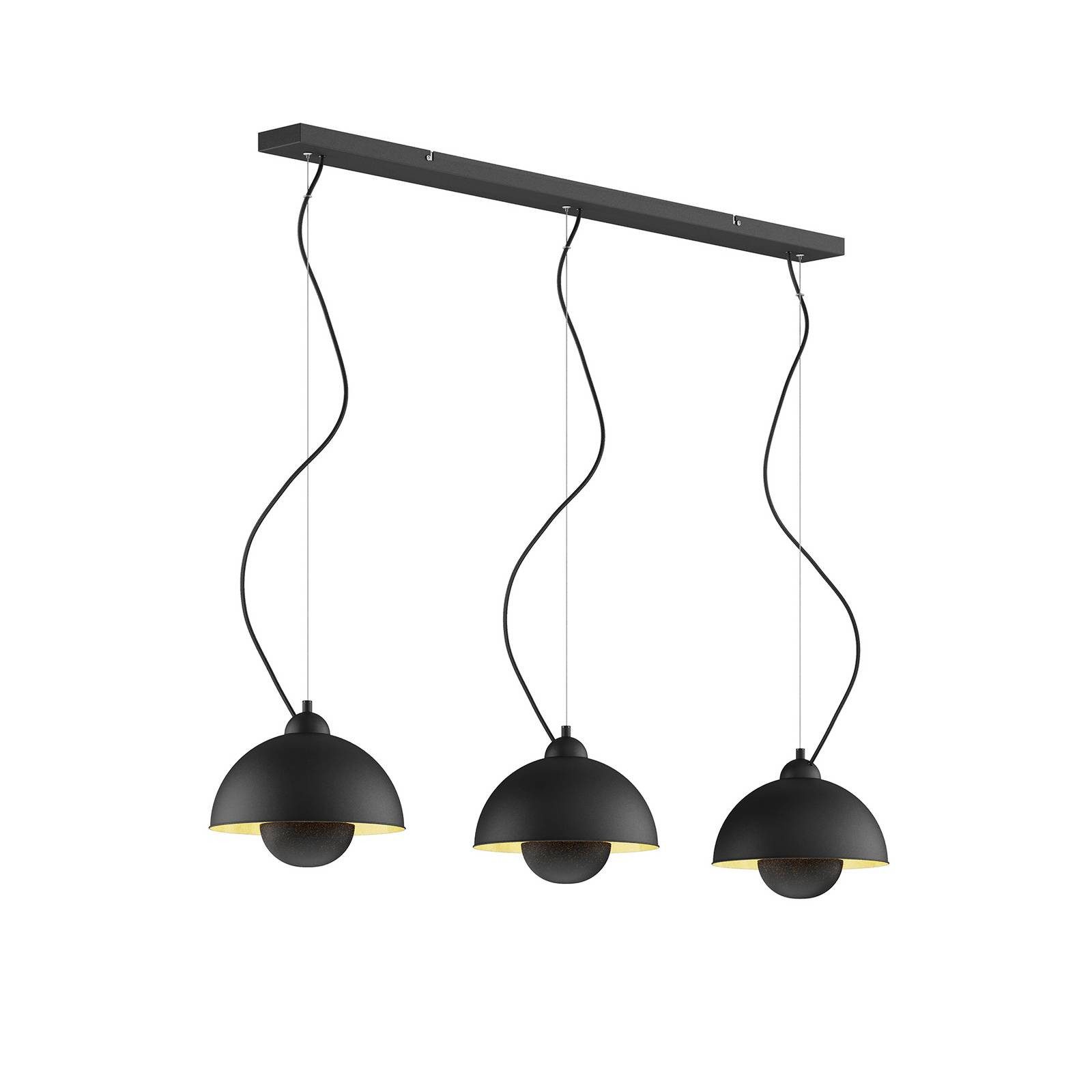 Lindby Hängeleuchte Gretja, Metall, Schwarz IP20, 3 x 60 W