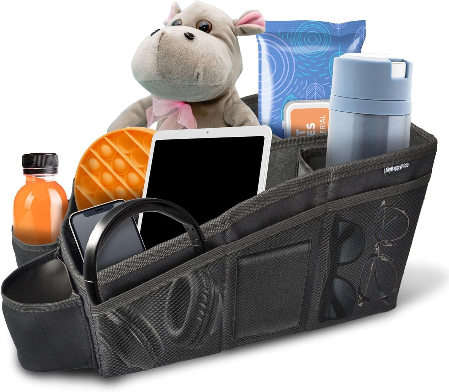 MyHappyRide® mit Organizer Hauptfächern Rücksitzorganizer 2 Befestigungsmölgichkeiten, Auto 6 wasserabweisende Rücksitztasche mit