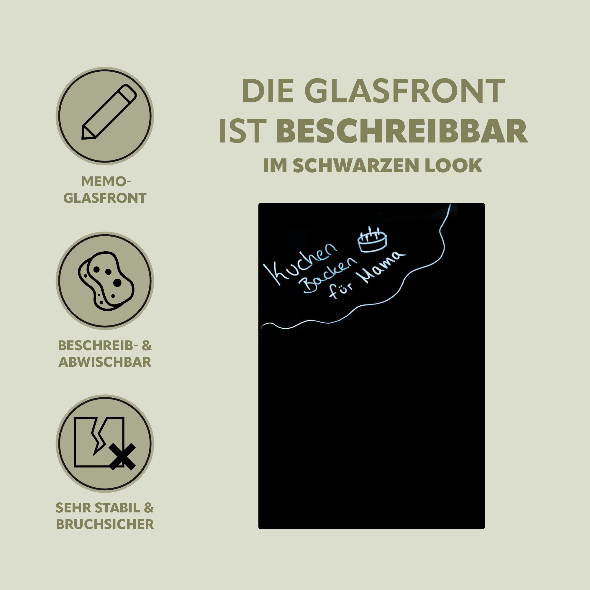 bremermann Schlüsselkasten Schlüsselkasten mit schwarzer Glasfront, beschreibbar, Haken, Magnete