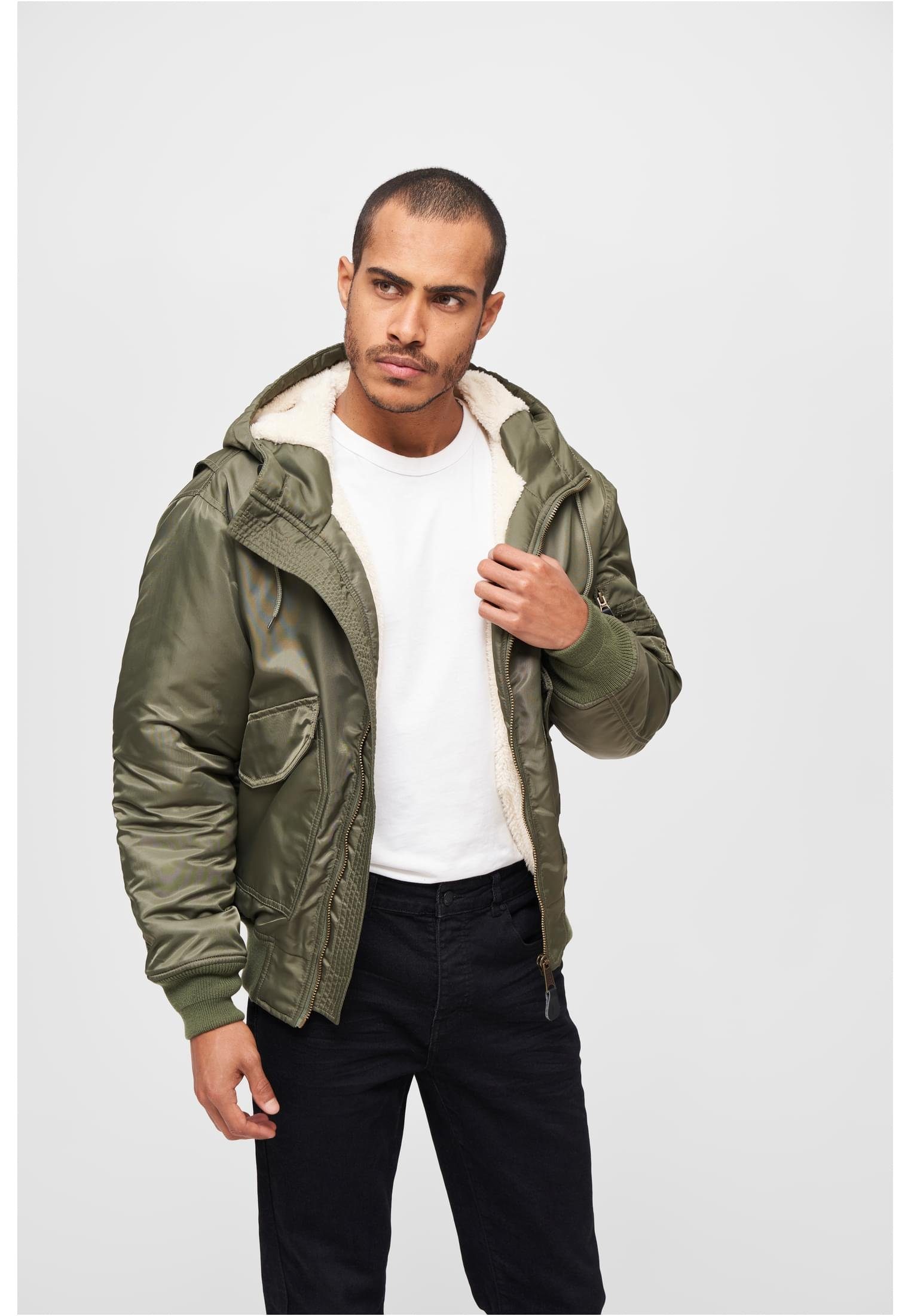 Brandit Winterjacke Herren CWU Jacket hooded (1-St) olive