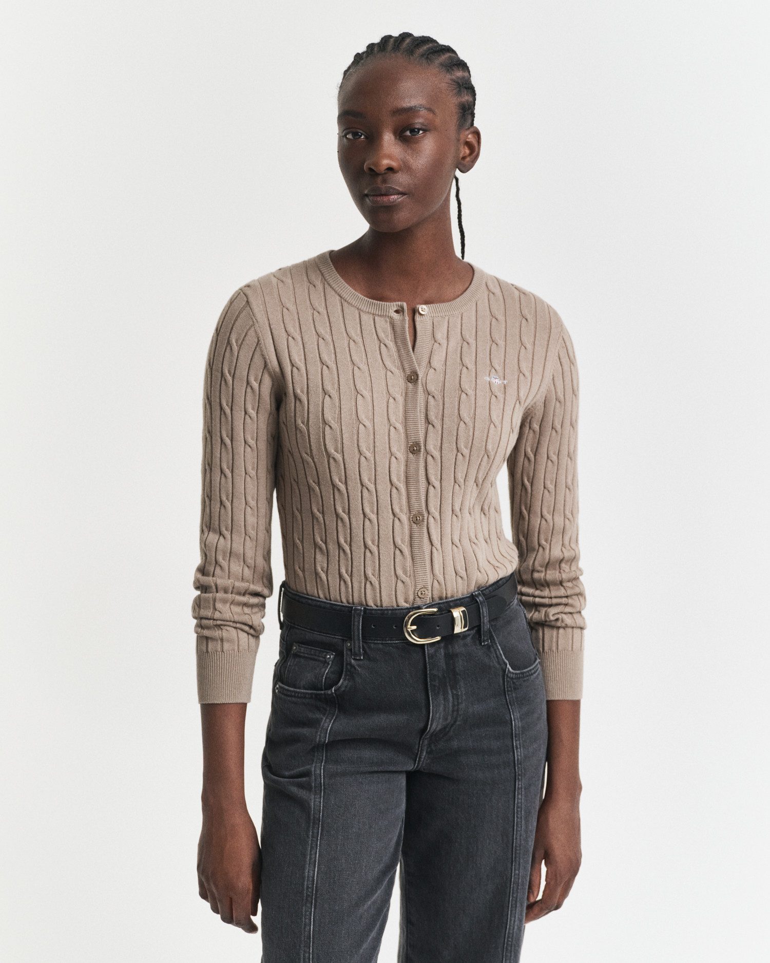 Gant Cardigan STRETCH COTTON CABLE Zopfmuster, günstig online kaufen