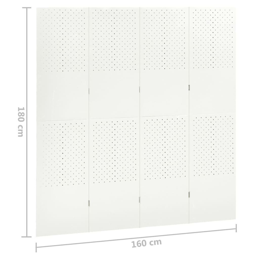 Stk 160x180 Weiß 4-tlg Raumteiler cm Stahl Raumteiler vidaXL 2