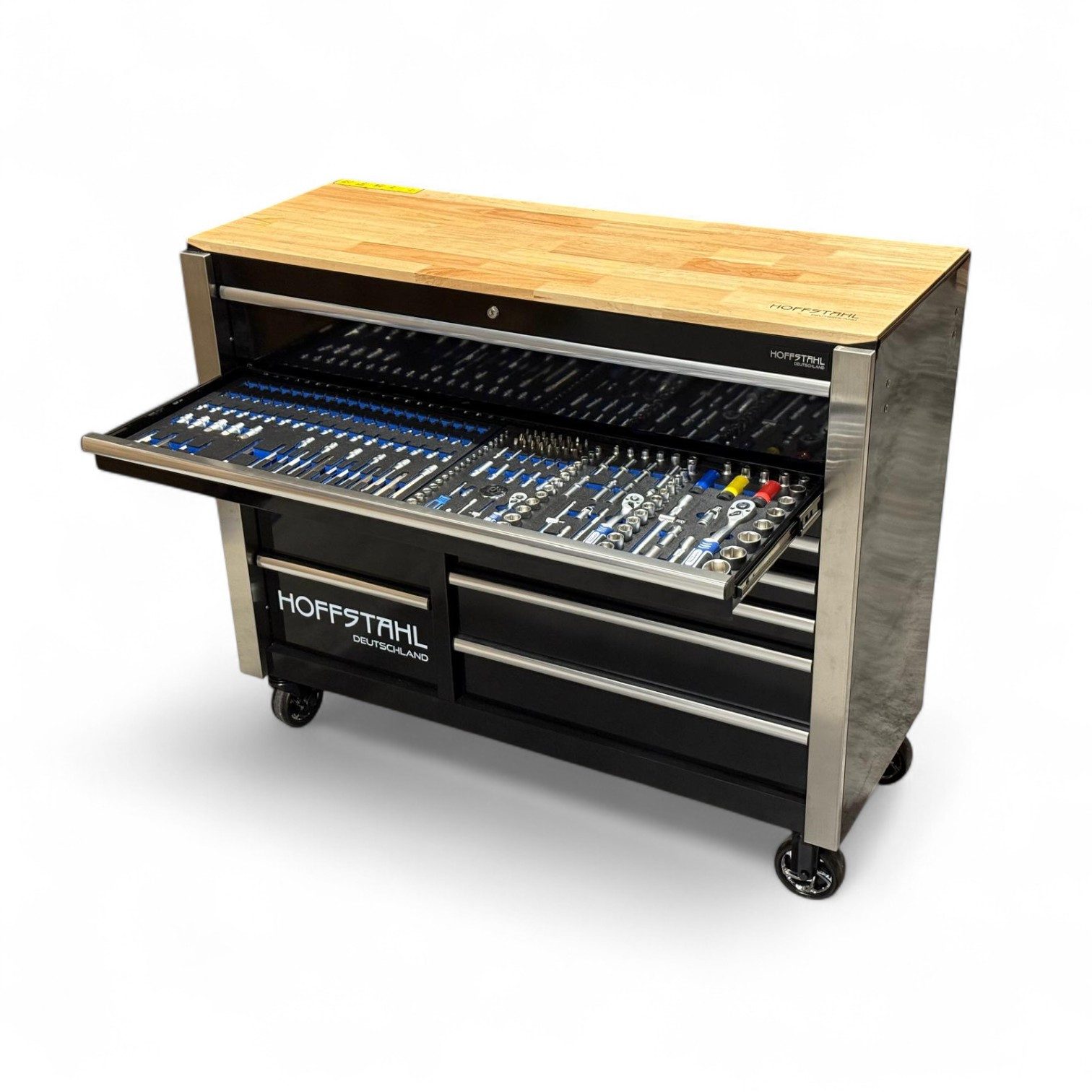 Daewoo Power Products Werkzeugwagen HoffStahl XXXL Jumbo befüllt Werkstattwagen 9/11 Werkzeugwagen, Ohne Maschinen, 387-tlg. Werkzeugset