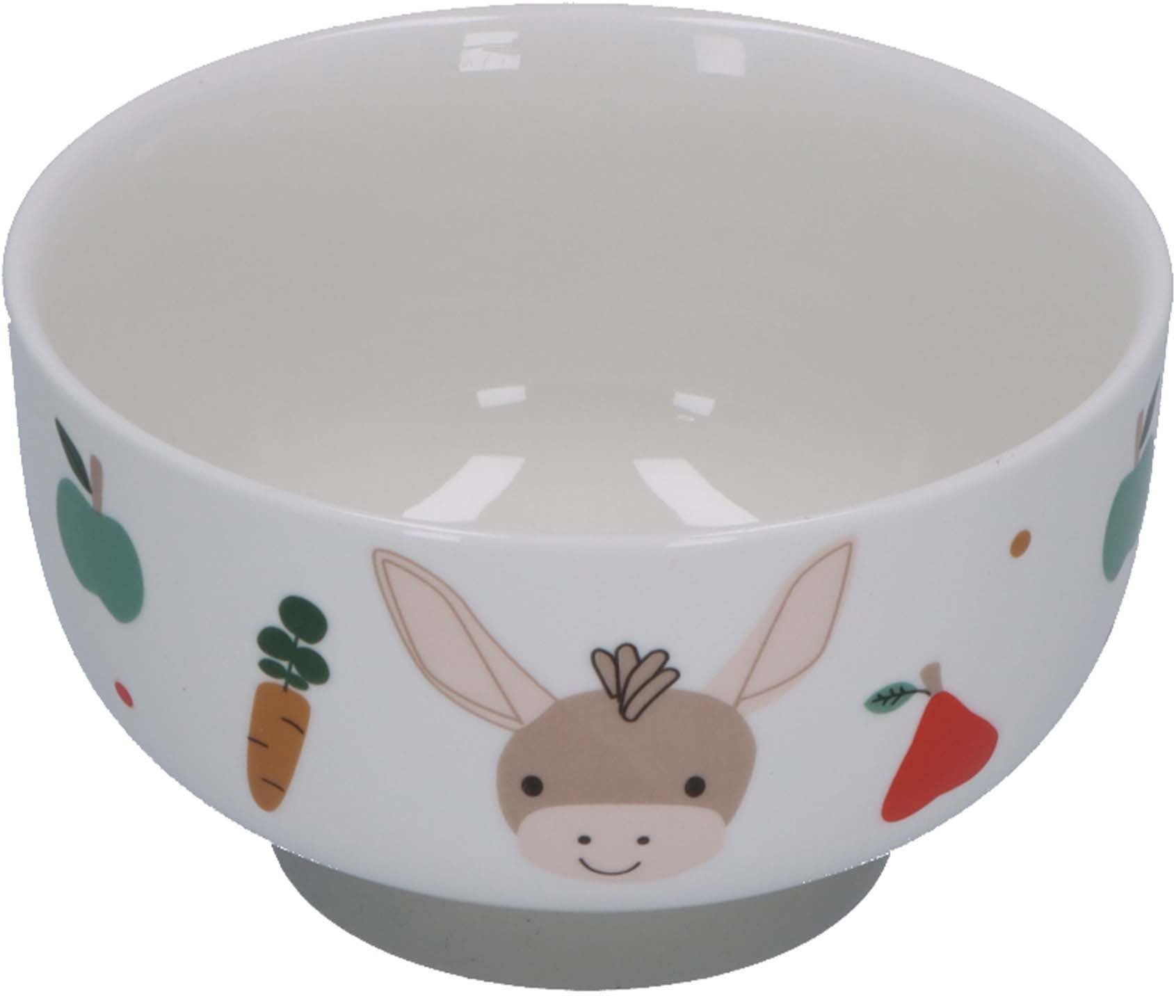 Sterntaler® Kindergeschirr-Set Esel Emmis Garden (3-tlg), Porzellan, Silikon