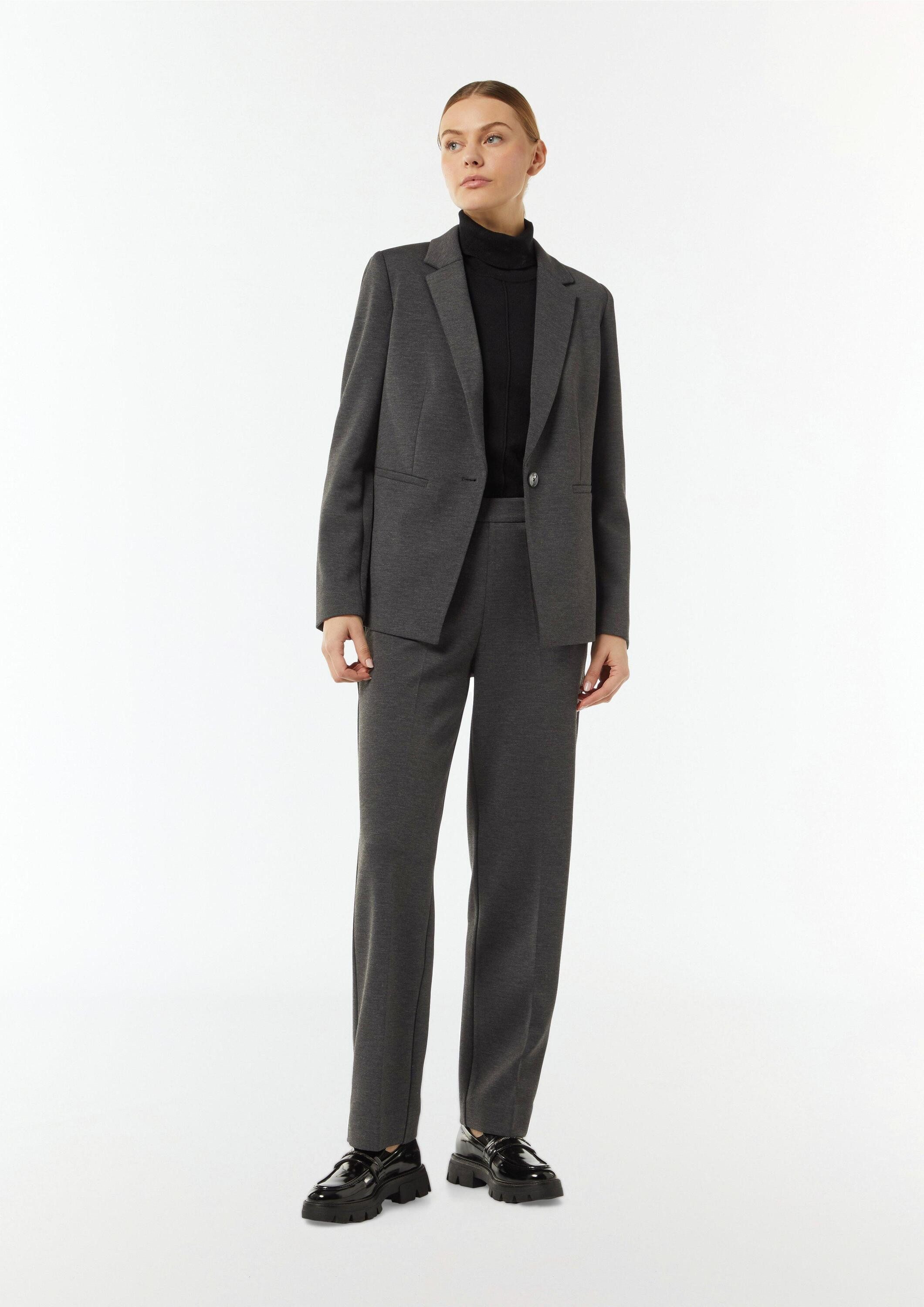 comma Jackenblazer Indoor-Blazer Taillierter Jersey-Blazer mit Leistentaschen