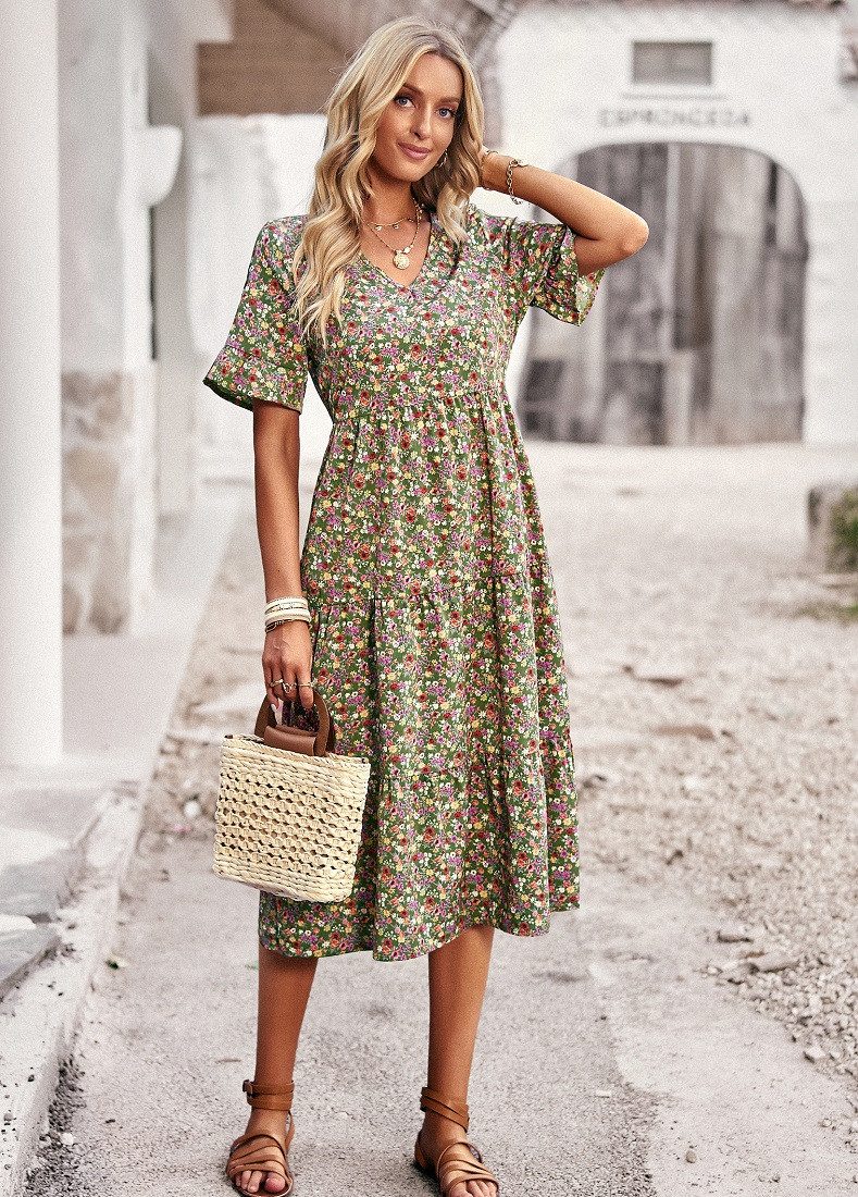 DEBAIJIA Dirndl Sommerkleid Damen Frauen Bedruckter günstig online kaufen