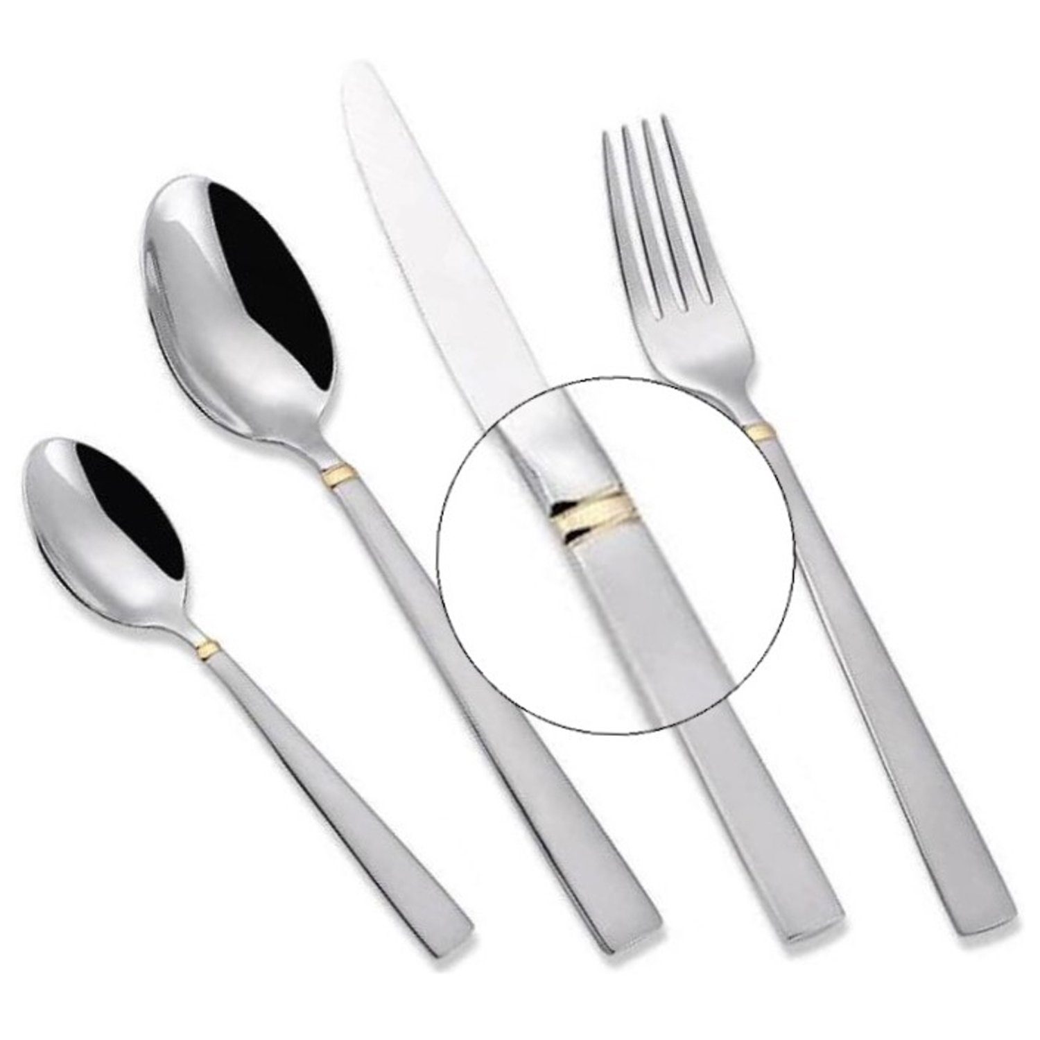 Maestro Besteck-Set MR-1517G-24, 6 Personen, Besteckset 24 teilig für 6 Person