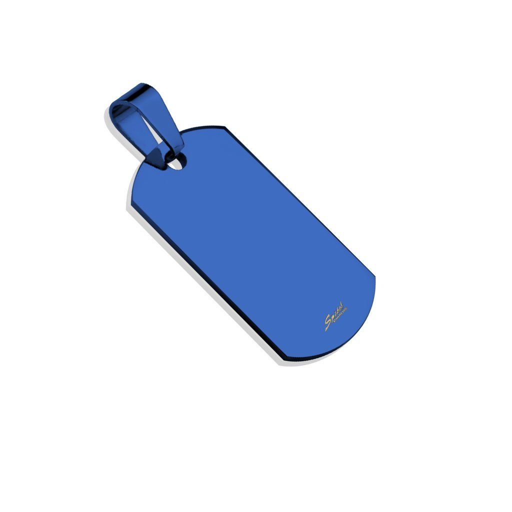 BUNGSA Dog Tag Anhänger Anhänger kleines Dog Tag blau aus Edelstahl Unisex (1-tlg), Pendant Halsketten | Kettenanhänger