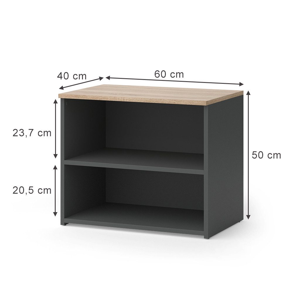 Vicco Lowboard Wido, Anthrazit/Sonoma, 60 x günstig online kaufen