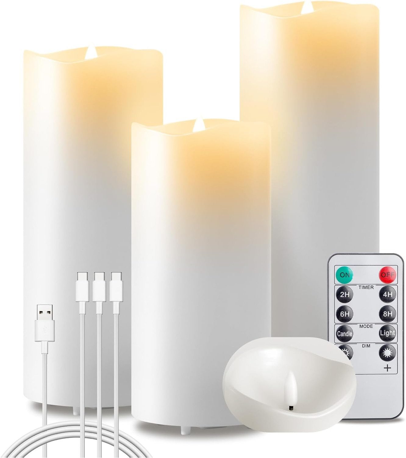 EXTSUD LED-Kerze Flammenlose LED Kerzen 3er günstig online kaufen