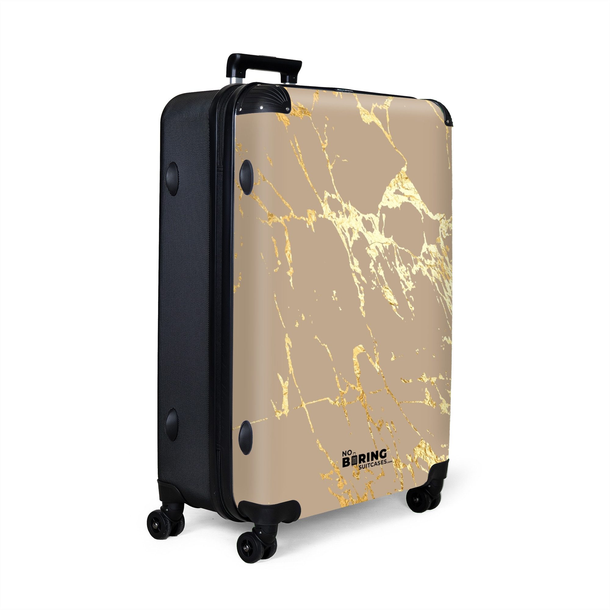 NoBoringSuitcases.com© Hartschalen-Trolley Marmor - Braun - günstig online kaufen
