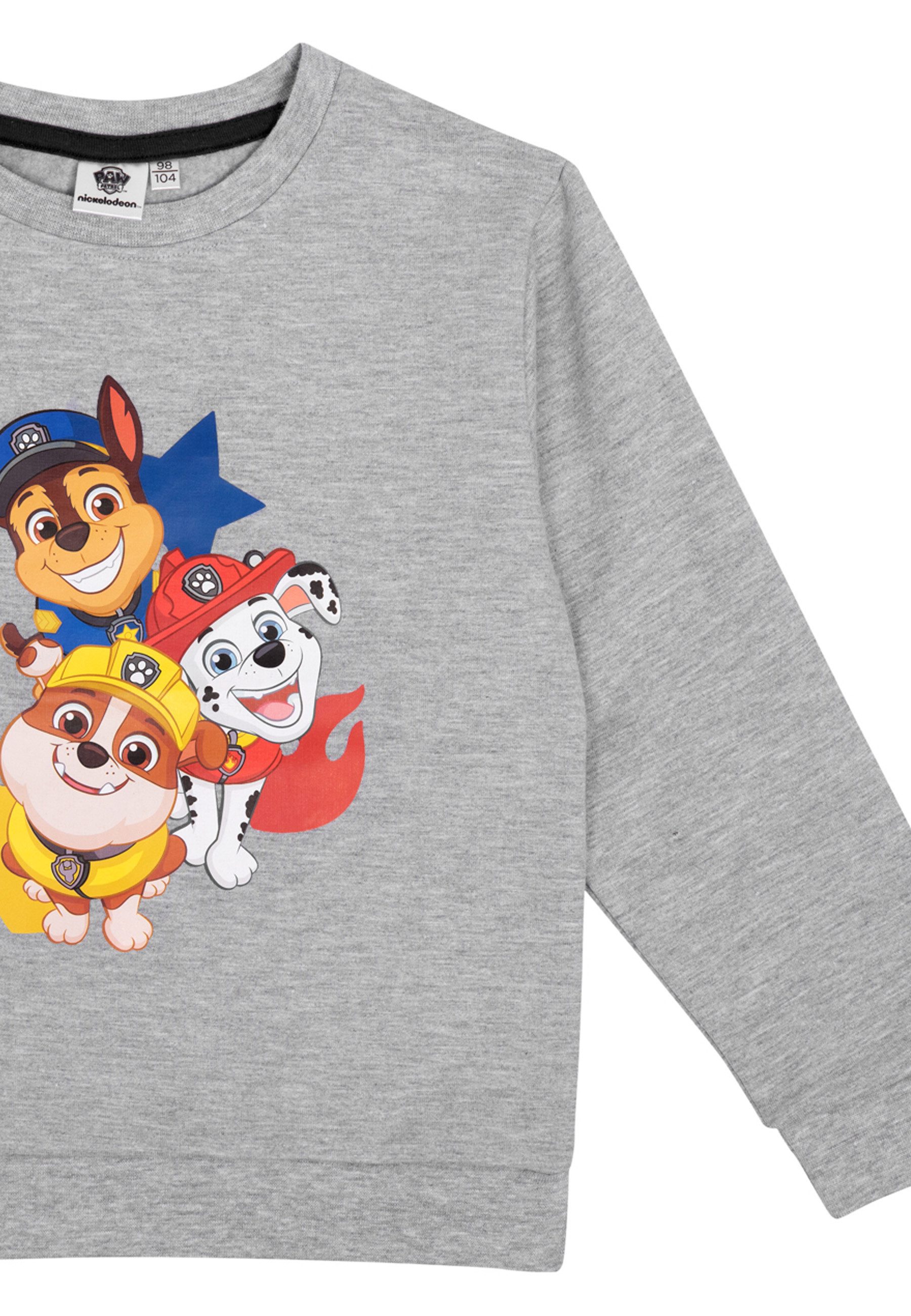 United Labels® Sweatshirt Paw Patrol Sweatshirt für Jungen - Kinder Pullover Oberteil Grau