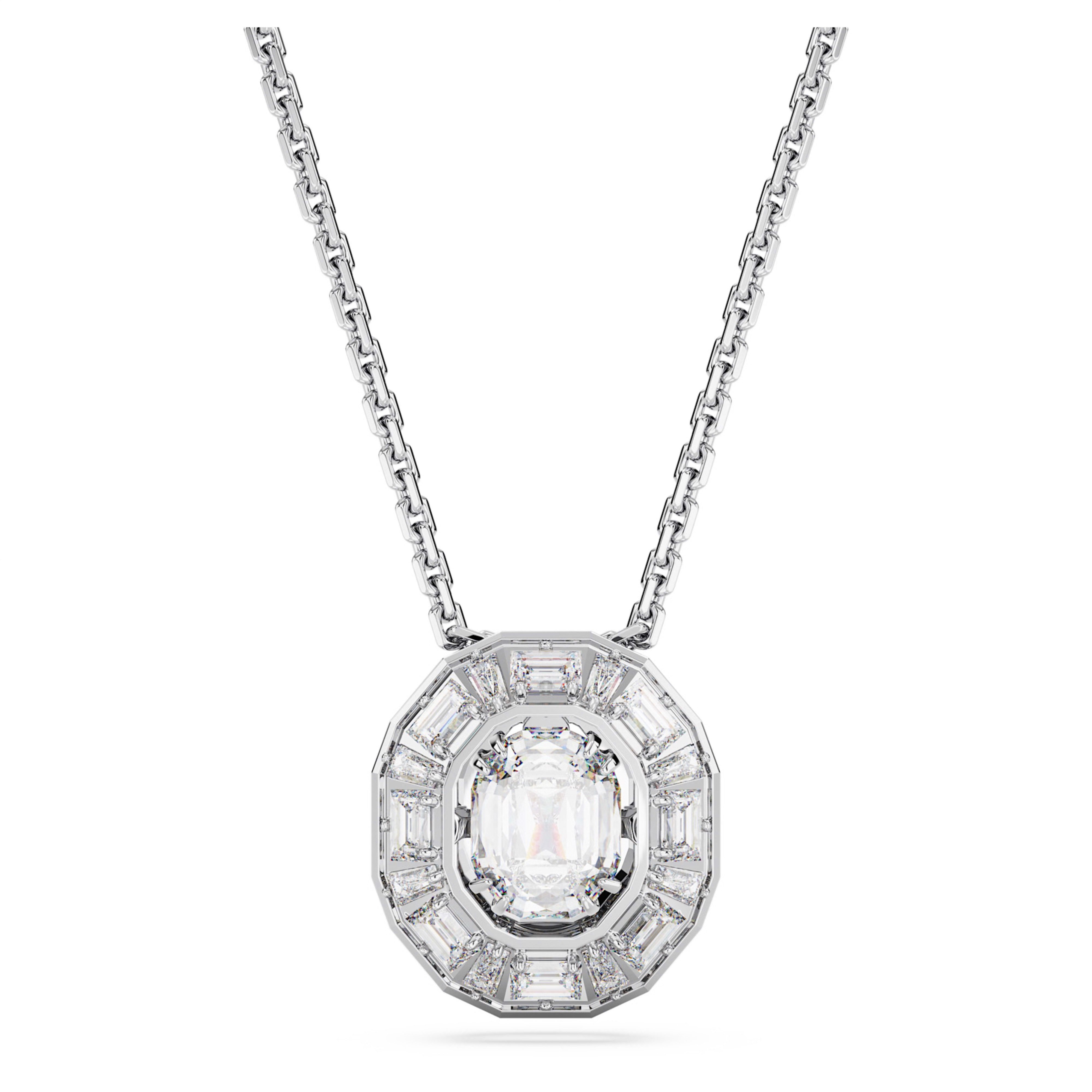 Swarovski Charm-Kette Mesmera Anhänger Oktagon-Schliff, Klein, Weiß, Rhodin günstig online kaufen