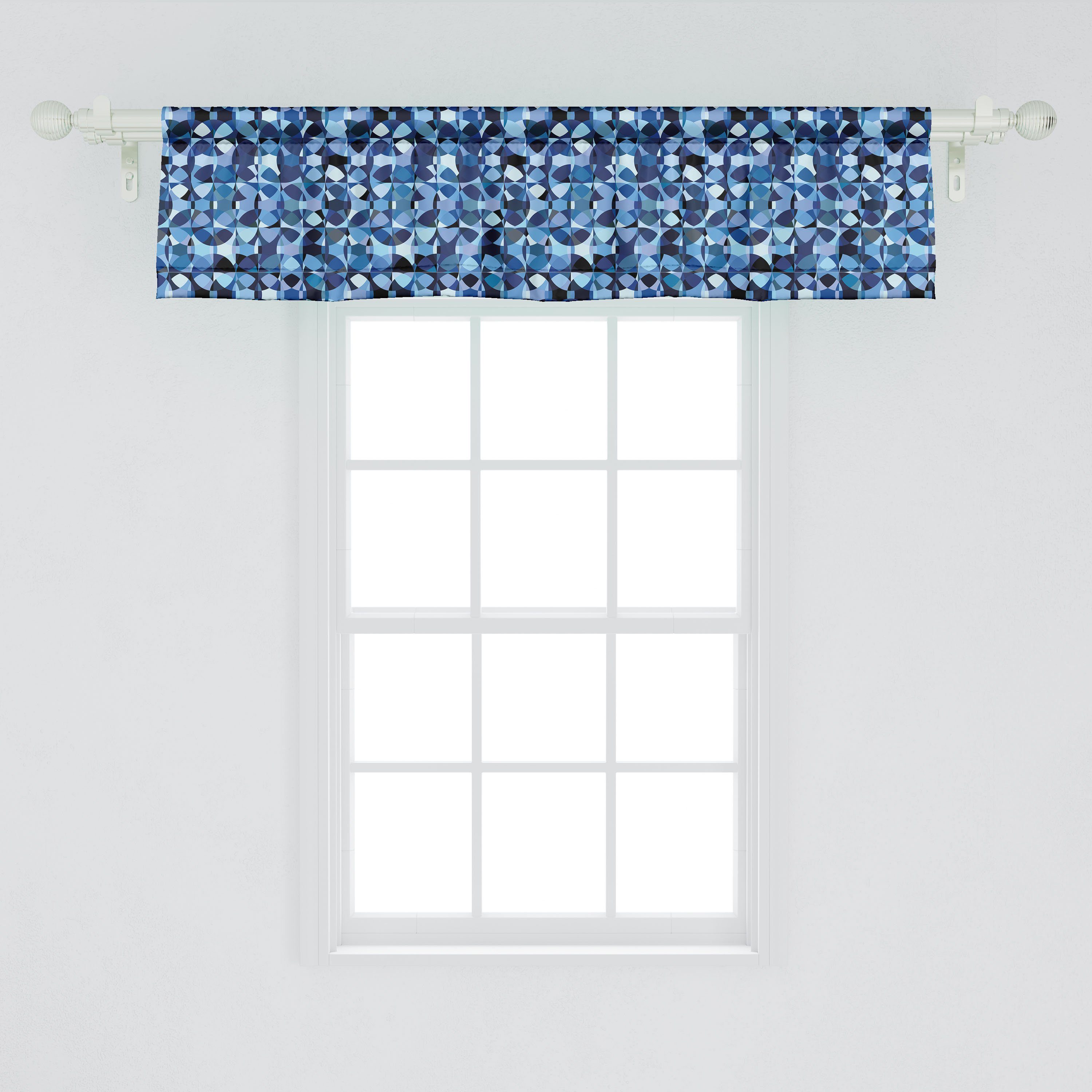 Scheibengardine Vorhang Volant für Abakuhaus, mit Verflochten Round Microfaser, Küche Dekor Elements Schlafzimmer Abstrakt Stangentasche
