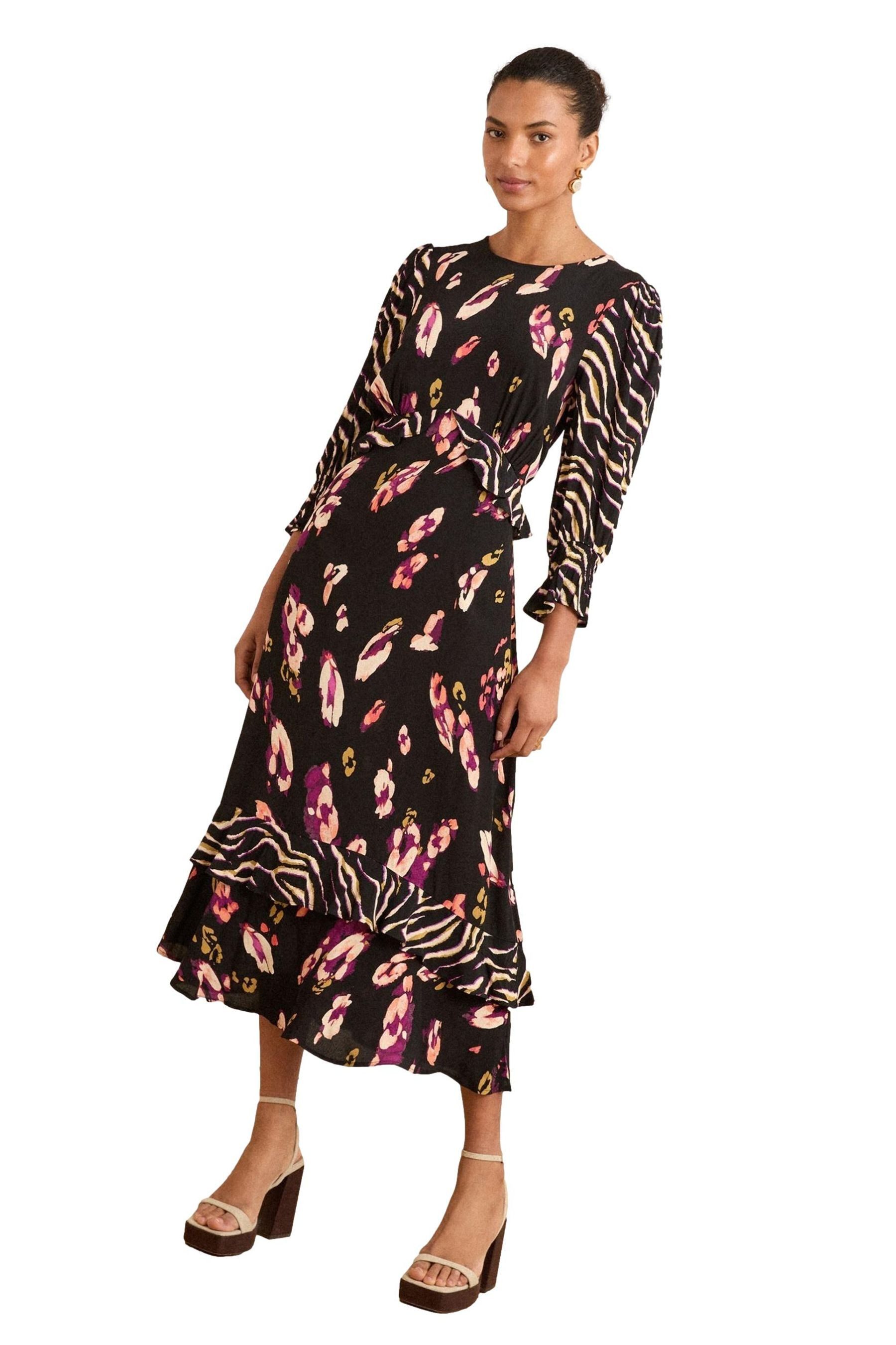 Love & Roses Midikleid Love & Roses Midikleid mit Schößchen (1-tlg)