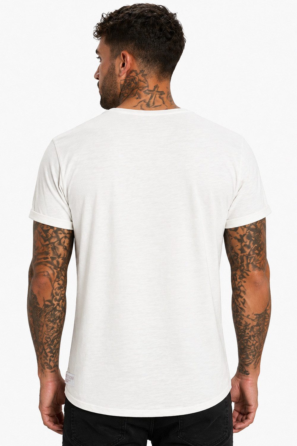 SUBLEVEL T-Shirt Herren Shirt Long Shaped lang geschnitten schwere Qualität