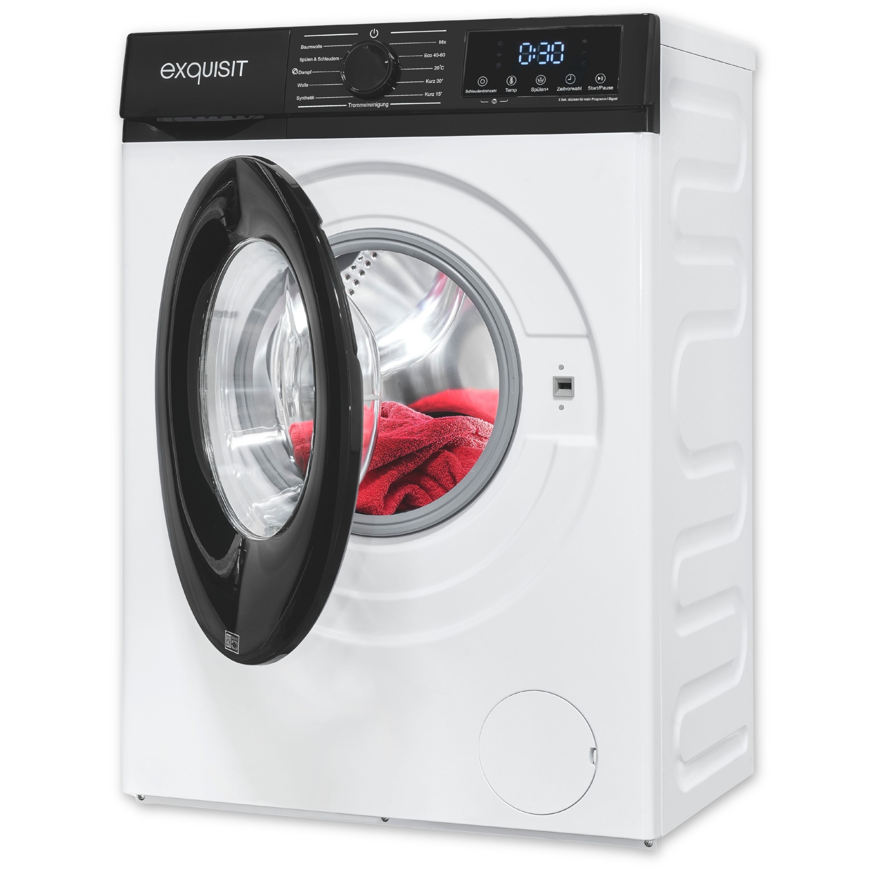 exquisit Waschmaschine WA8014-370A weiss, 8 kg, 1400 U/min, 8 kg, 1400 U/min, 11 Programme & Startzeitvorwahl
