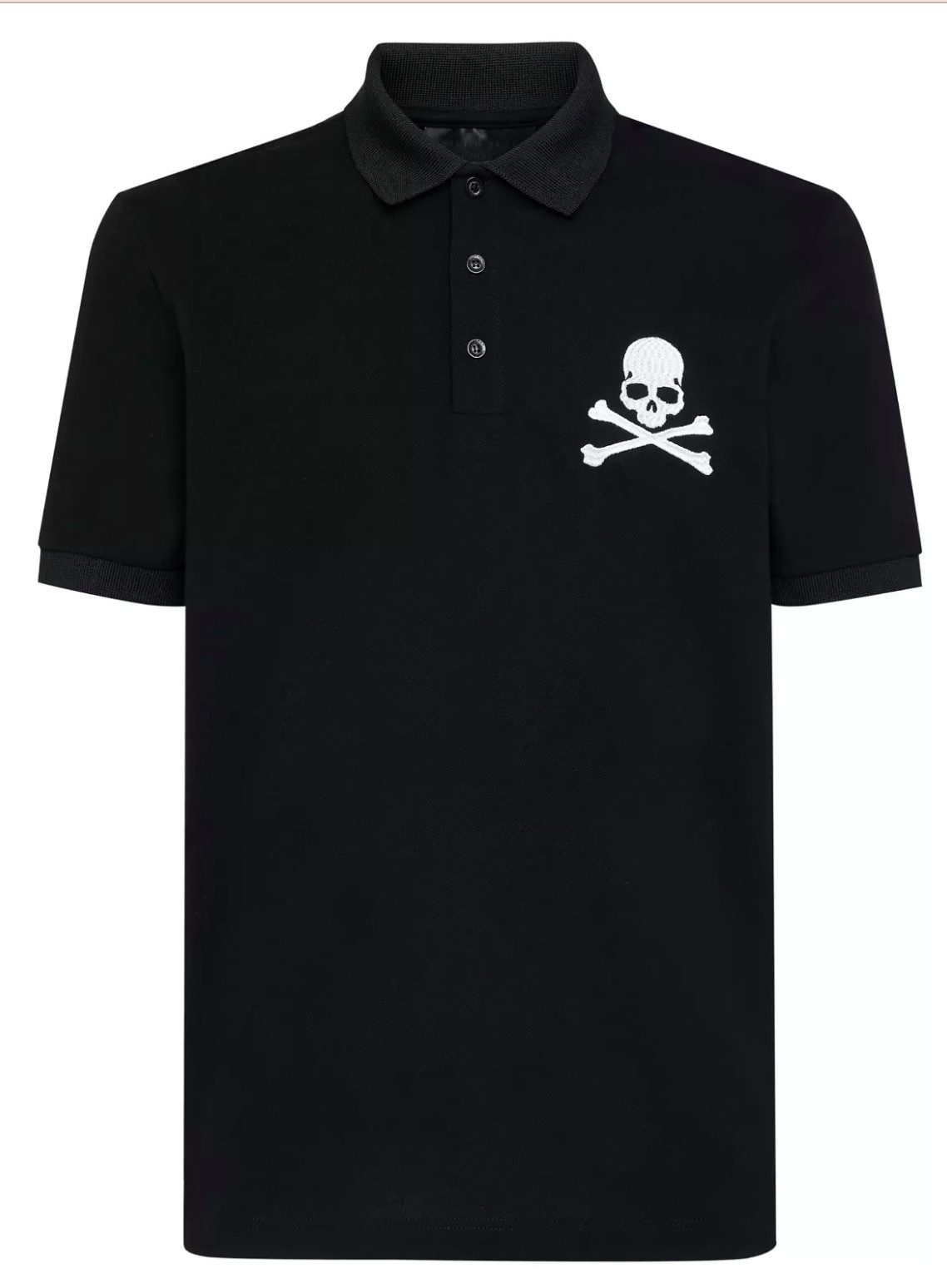 Poloshirt Polohemd mit Leder-Patch und PP Hexagon