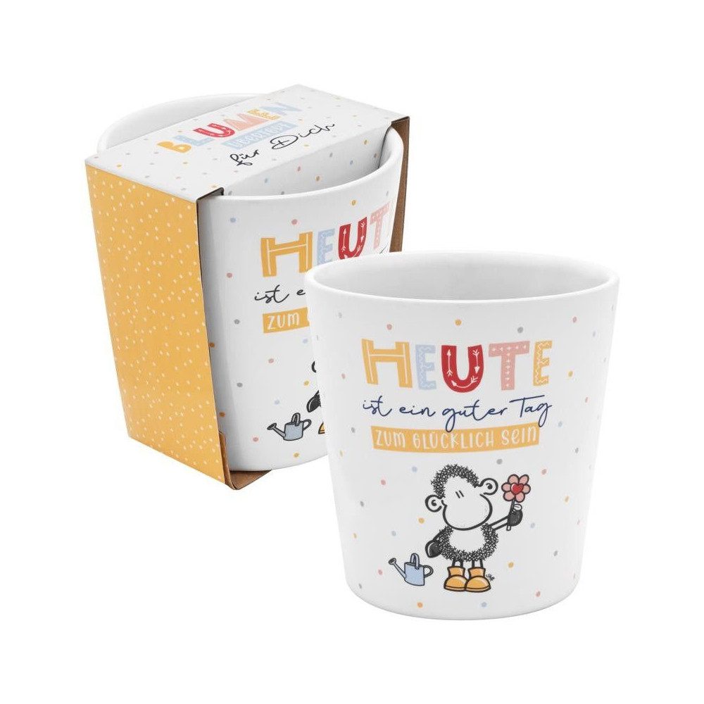 Sheepworld Blumentopf Blumenübertopf - Heute ist ein guter Tag - Ø ca. 10 c günstig online kaufen