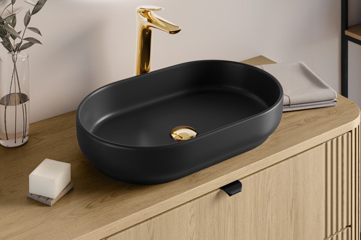 ROYAL24_MARKT Aufsatzwaschbecken - RIVER 2 BM288 - Waschbecken 55 cm Erhältlich in Mehreren Farben (Aufsatzwaschbecken, 1-St., Premium - RIVER), Premium – Elegant – Präzise.