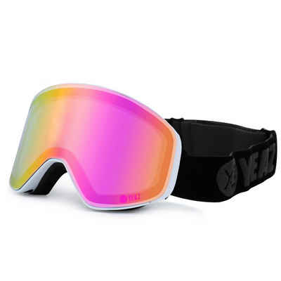 YEAZ Skibrille APEX magnet-ski-snowboardbrille pink, Premium-Ski- und Snowboardbrille für Erwachsene und Jugendliche