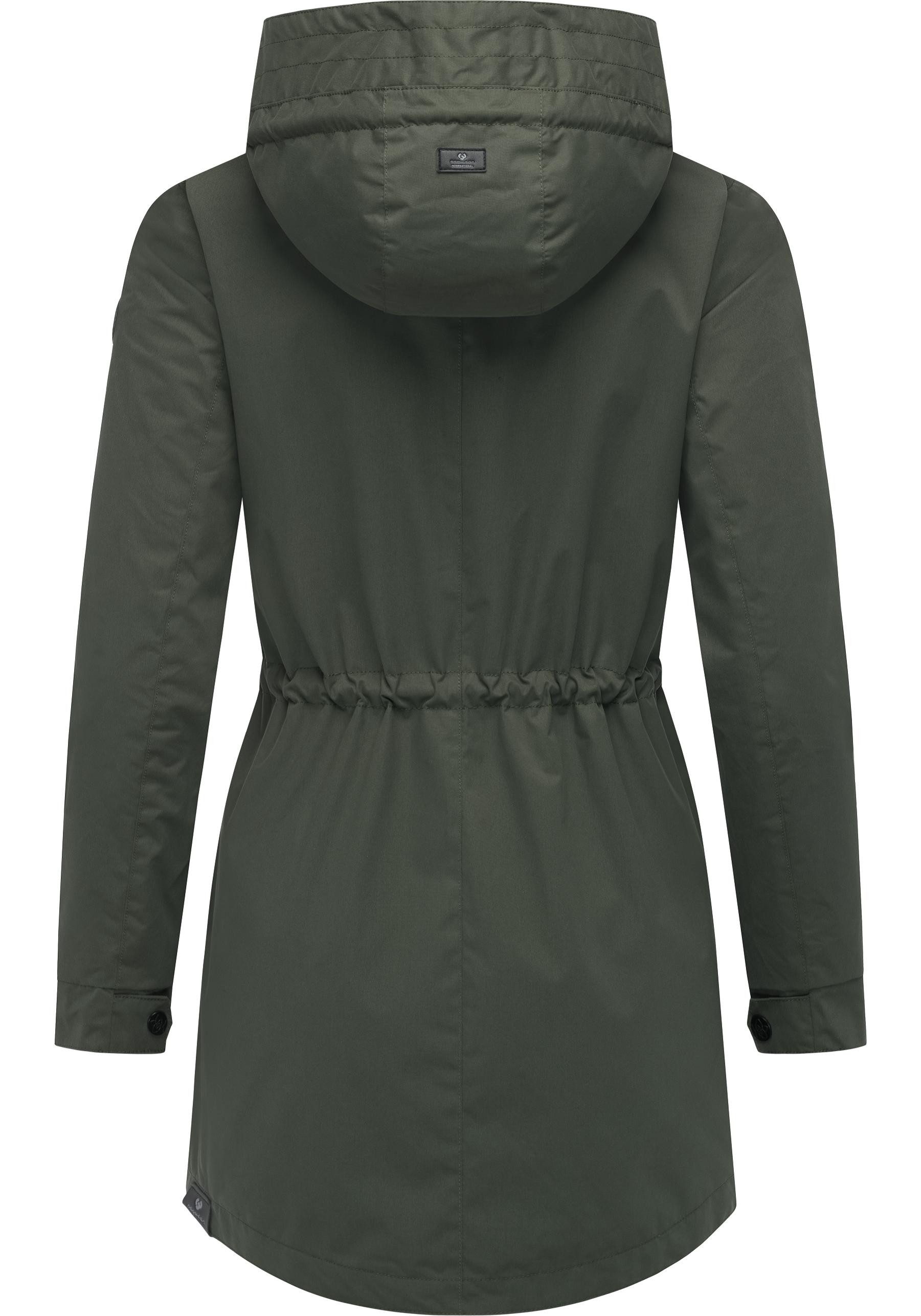 Ragwear Parka Alysa stylische Damen Übergangsjacke mit Taillenzugband