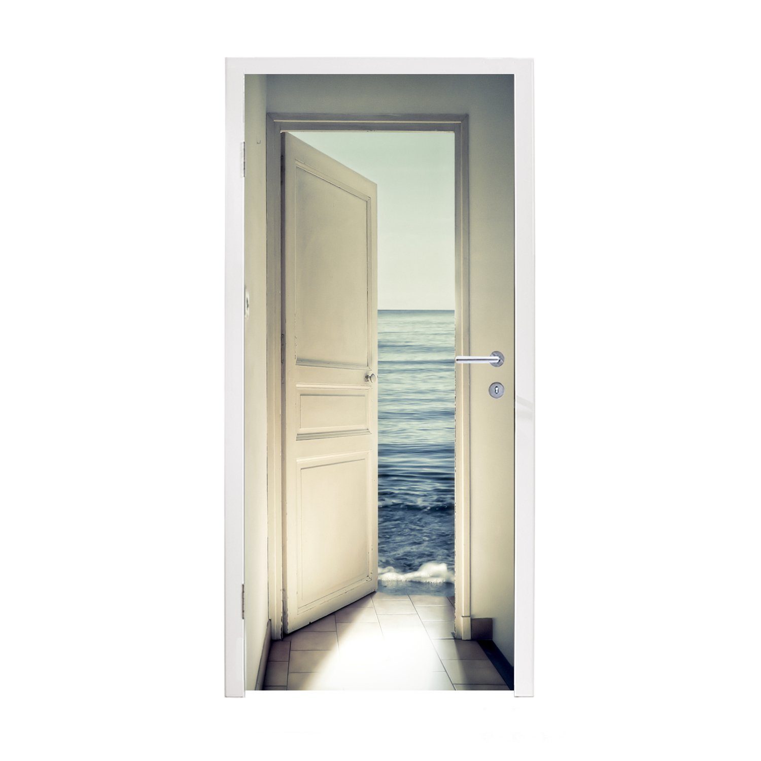 MuchoWow Türtapete cm (1 für bedruckt, Meer - Matt, Fototapete St), 75x205 Abstrakt Tür, - Wasser, Tür - Türaufkleber