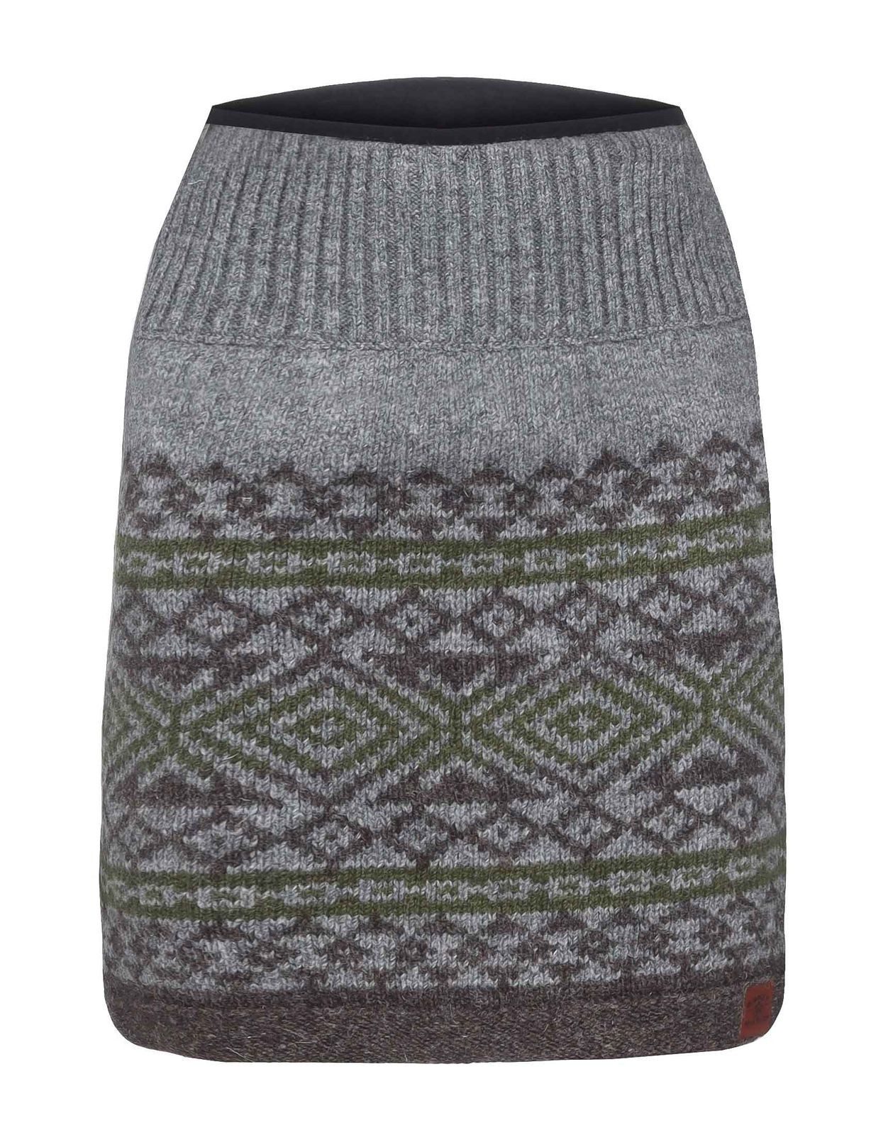 KUNST UND MAGIE Strickrock Boho-Chic Strickrock Winter Schurwolle Rock Knielang gefüttert