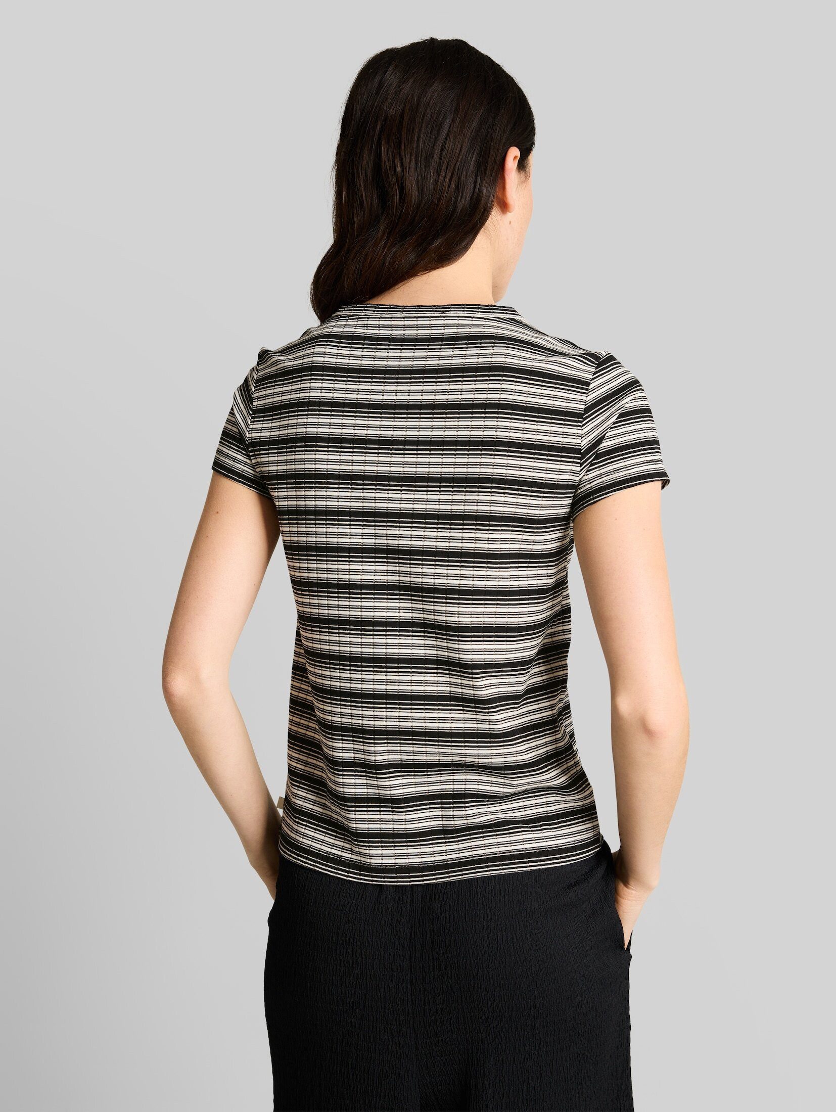 TOM TAILOR Denim T-Shirt T-Shirt Henley T-Shirt mit Streifenmuster