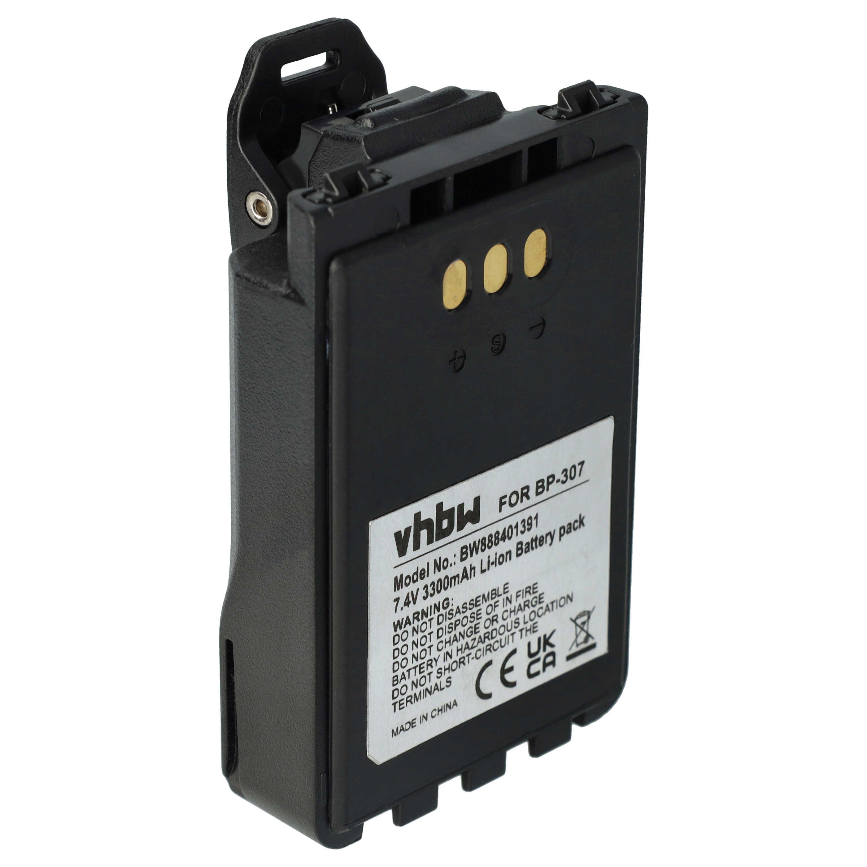 vhbw Akku passend für Icom ID-52E, IC-705, ID-31E, ID-51E, IP-501H, IP-100H Akku Akku Li-Ion 3300 mAh (7,4 V, 1 St), Leistungsfähiger Austausch-Akku für Ihr Funkgerät, Walkie-Talkie